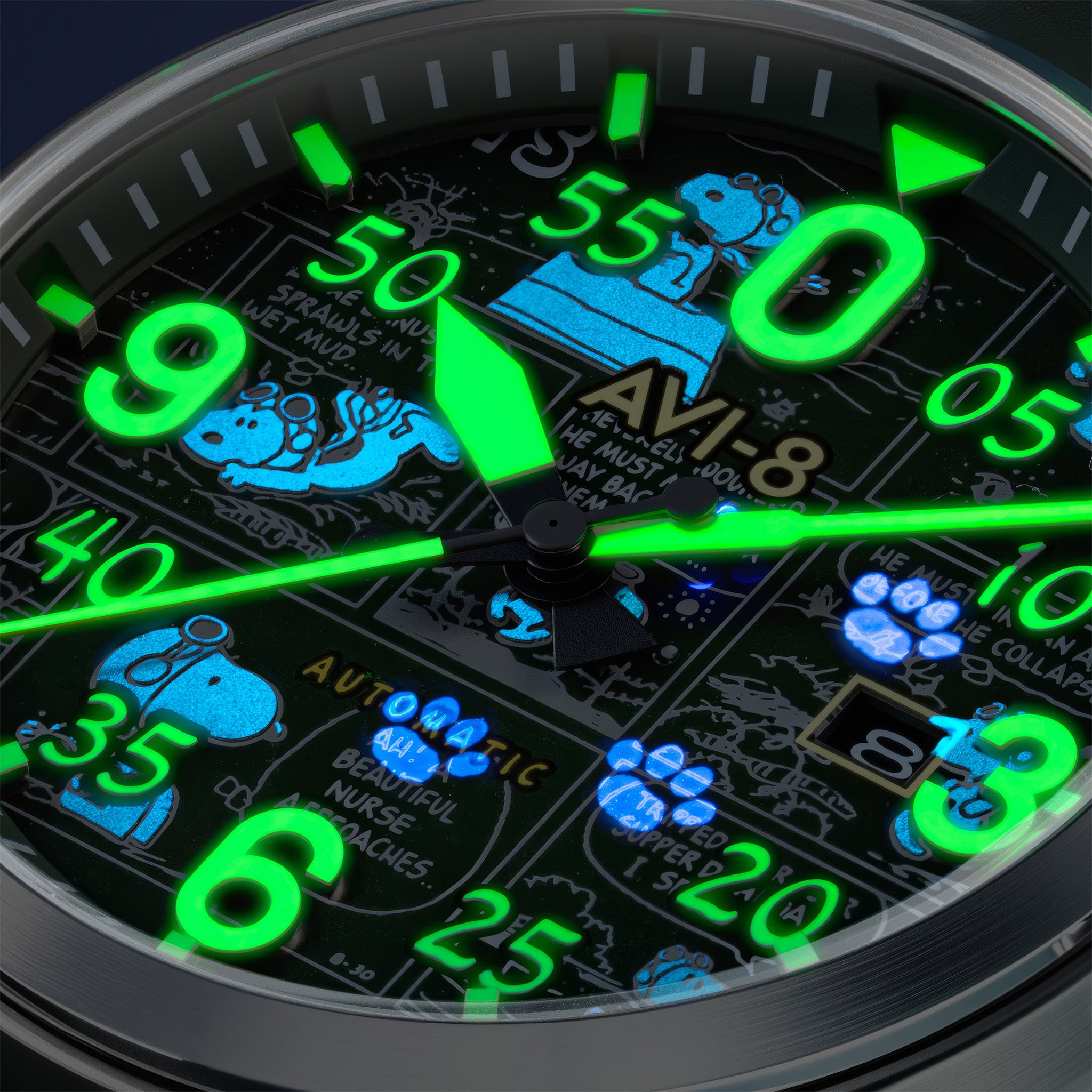 Spitfire Smith Automatic Peanuts Snoopy Flying Ace Limited Edition | 42 mm | Aviator Green