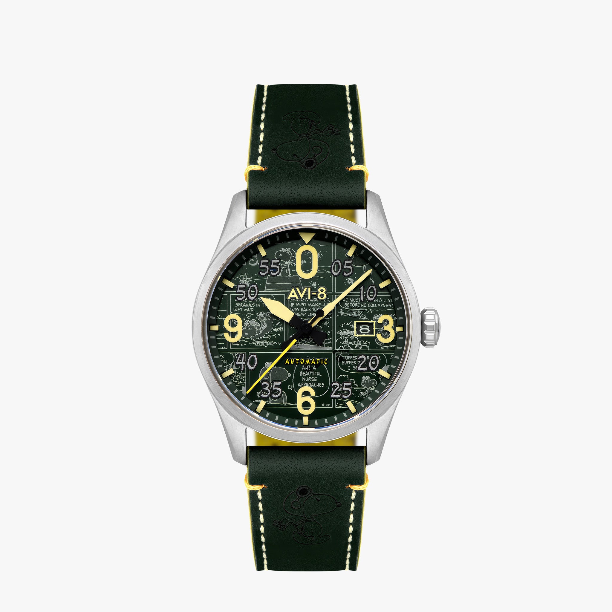 Spitfire Smith Automatic Peanuts Snoopy Flying Ace Limited Edition | 42 mm | Aviator Green