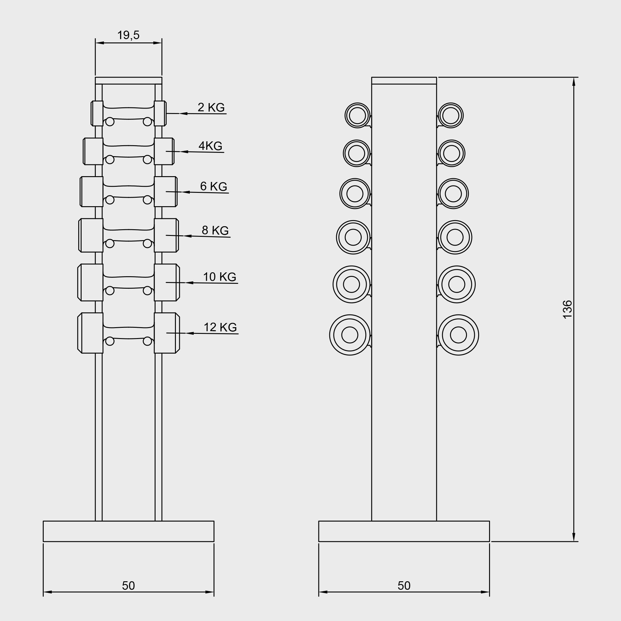 Avoa Dumbbell Stand | Vertical Stand