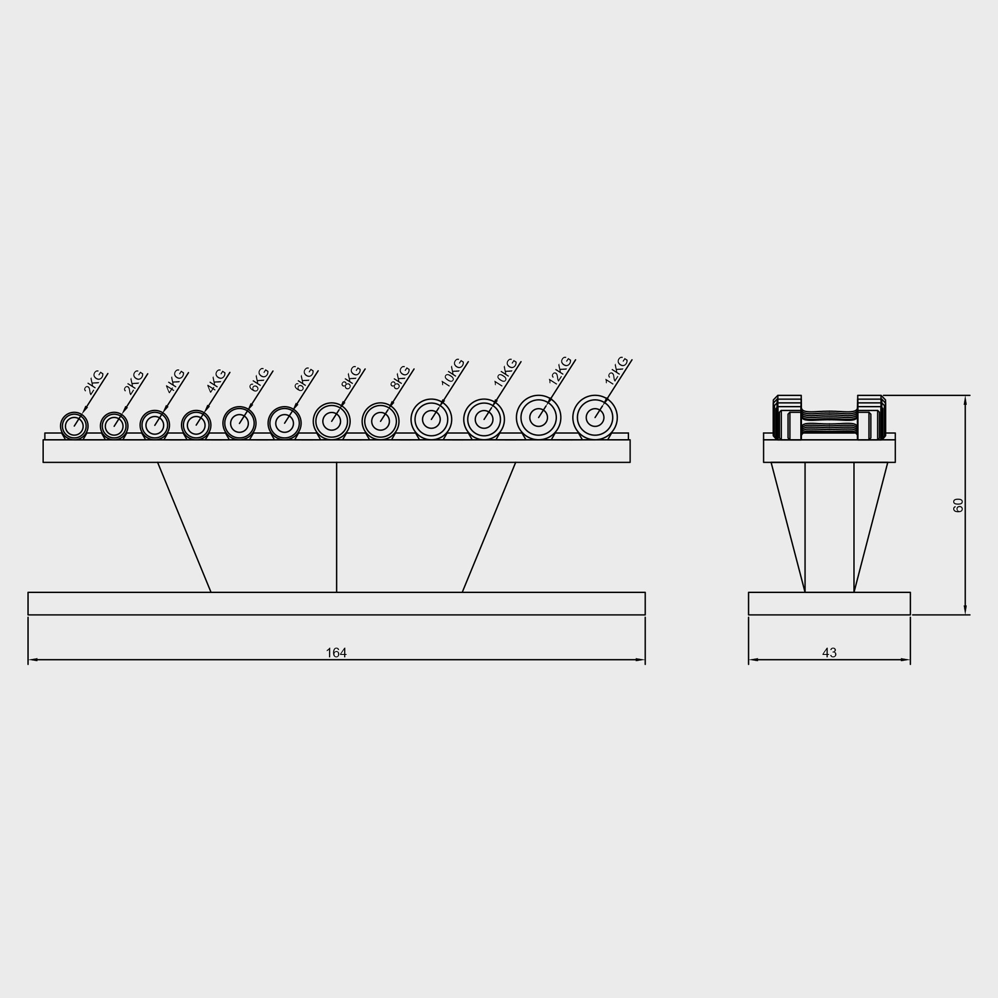 Avoa Dumbbell Stand | Horizontal Stand