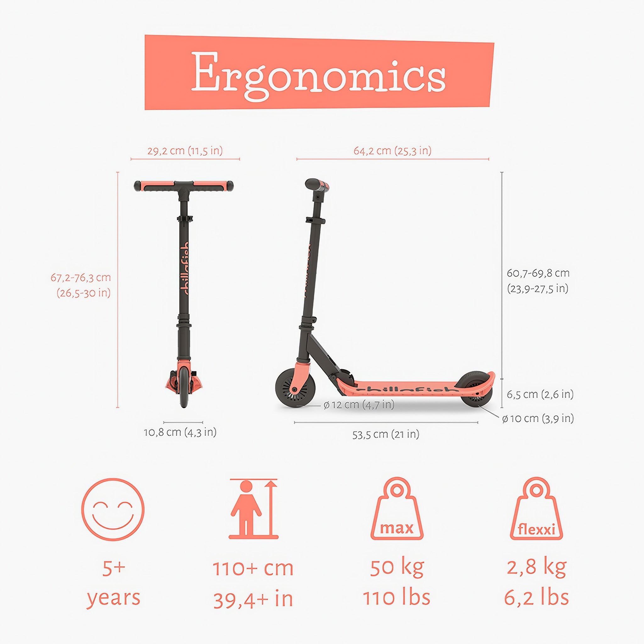 Charlie Flexxi Katlanabilir 2 Tekerlikli Scooter | Flamingo