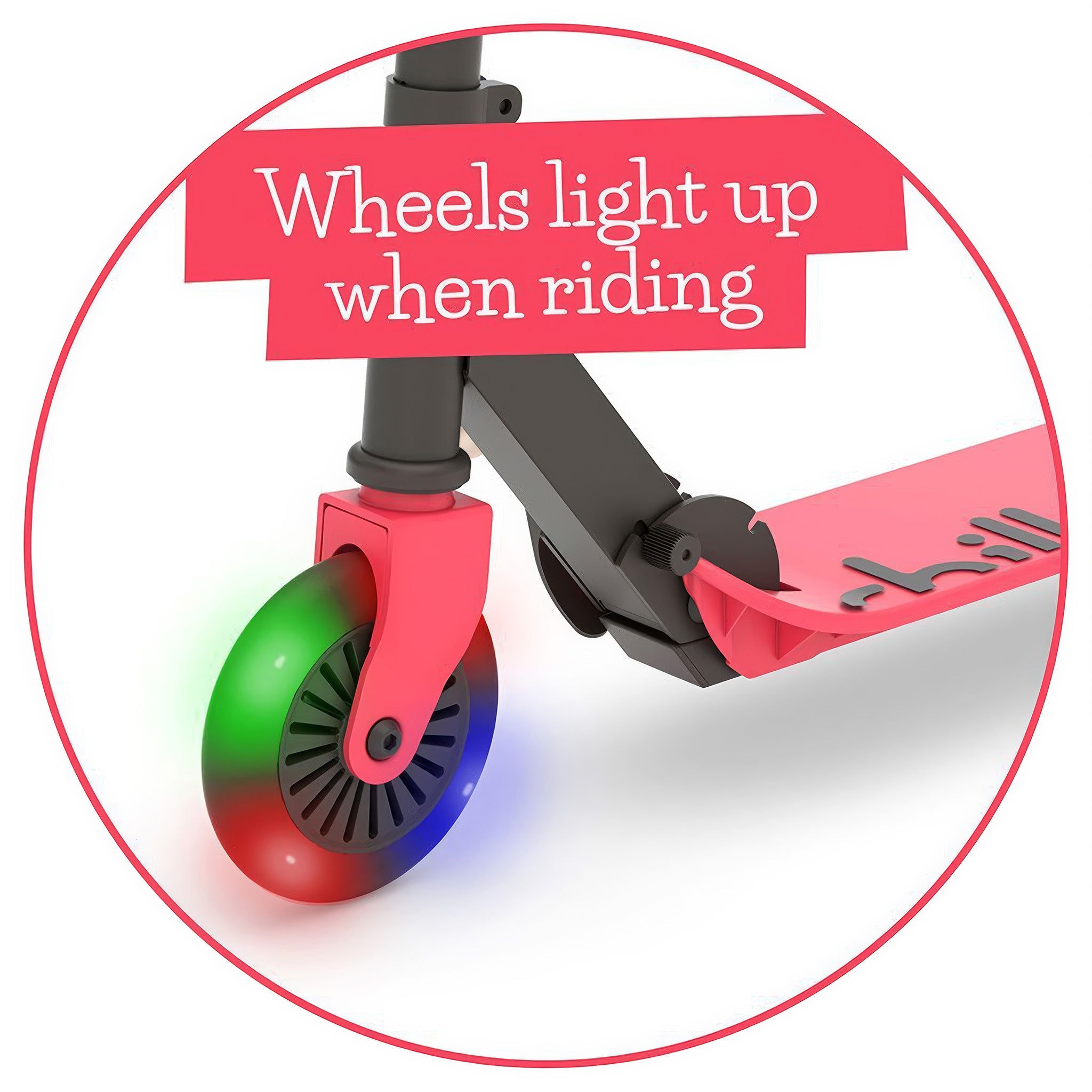 Charlie Flexxi Glow Katlanabilir 2 Tekerlikli Scooter | Coral Red