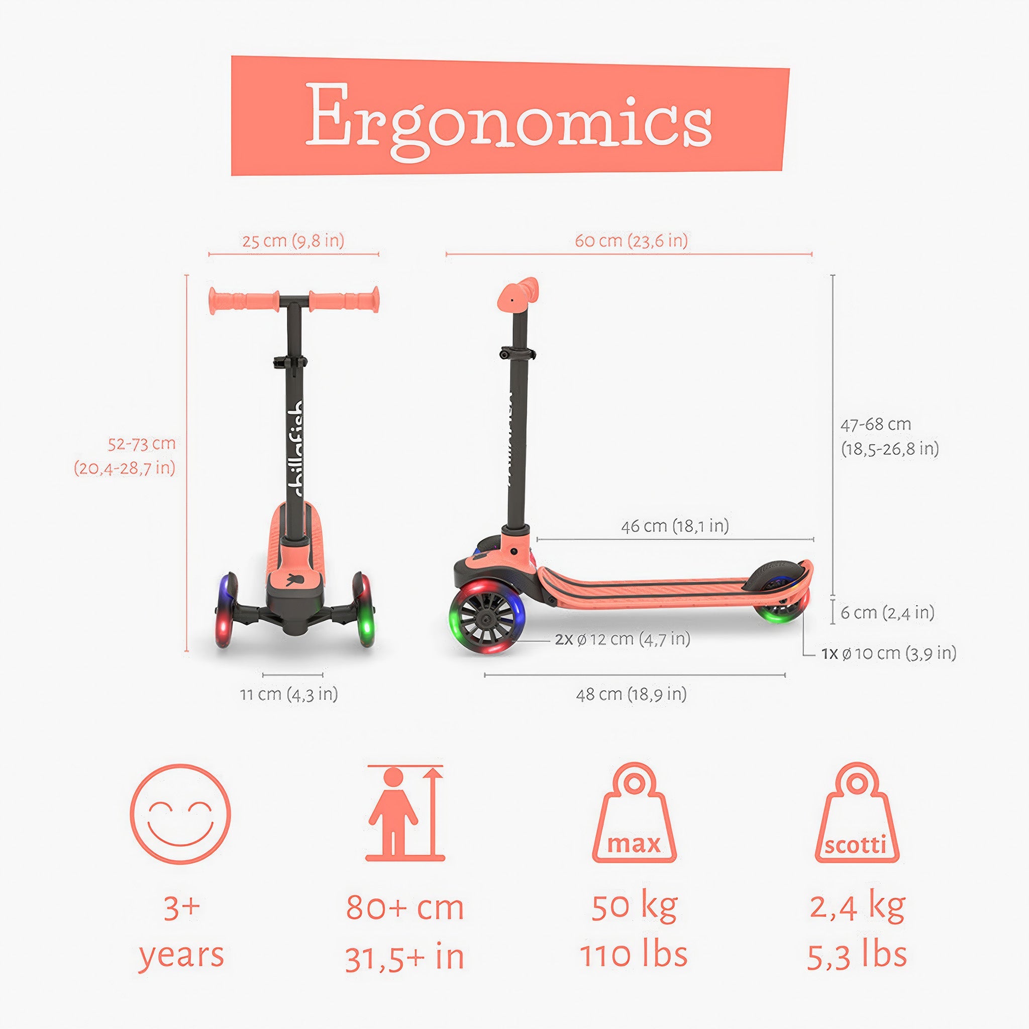 Scotti Glow 3 Tekerlekli Işıklı Scooter | Pembe