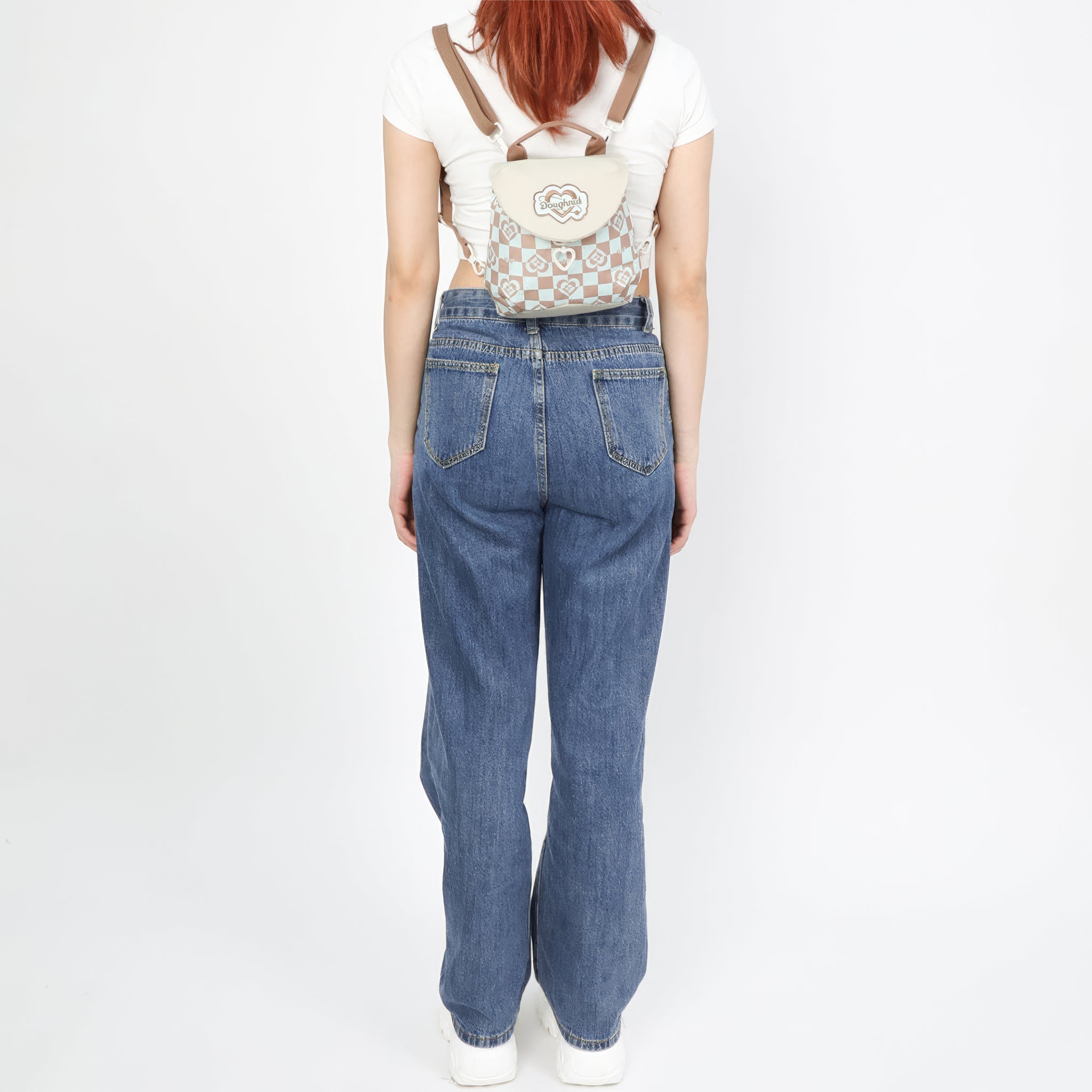 Florence Kaleido Serisi | Mushroom Checked | Unisex Sırt Çantası