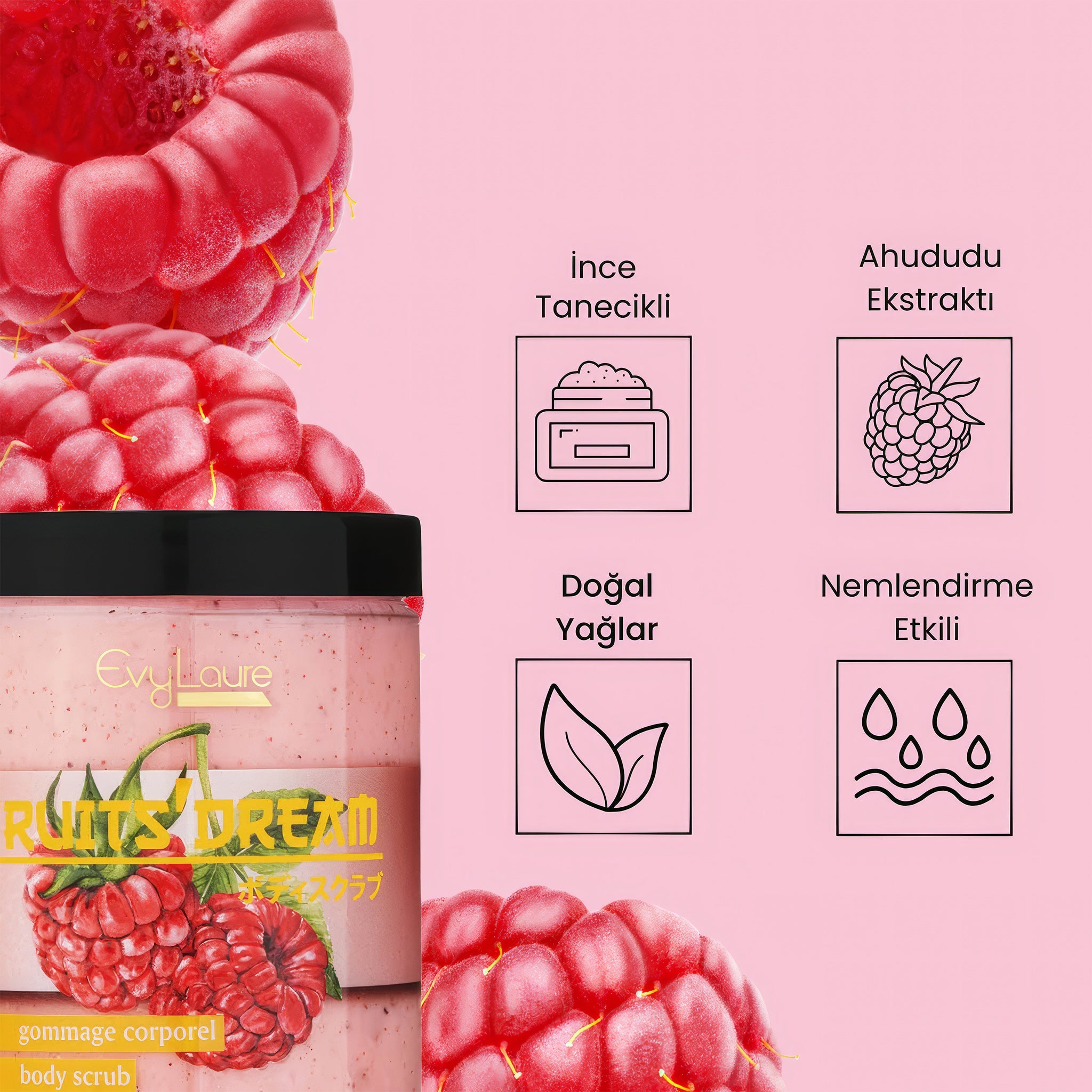 Fruits' Dream Vücut Peelingi | Ahududu Ekstraktlı