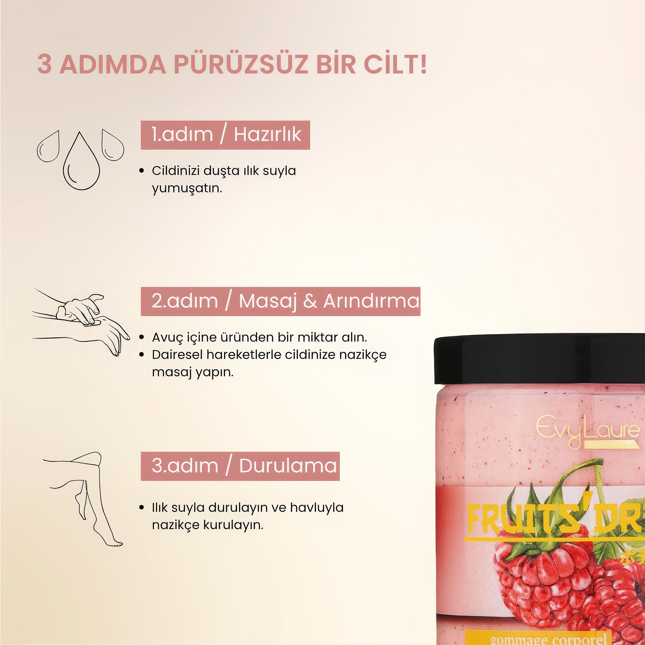 Fruits' Dream Vücut Peelingi | Ahududu Ekstraktlı