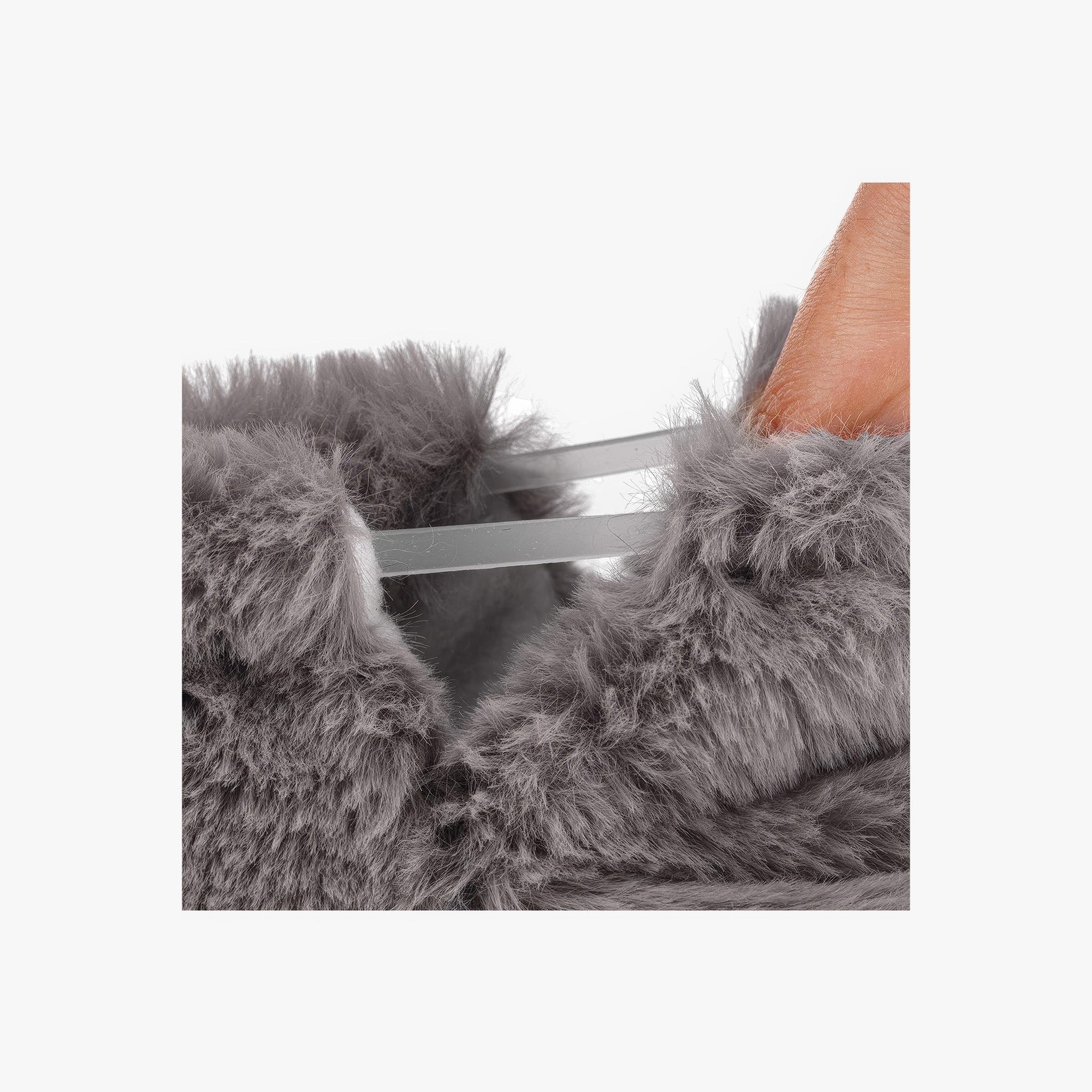 Furry Furry | Gri | Kürk Barefoot Patik