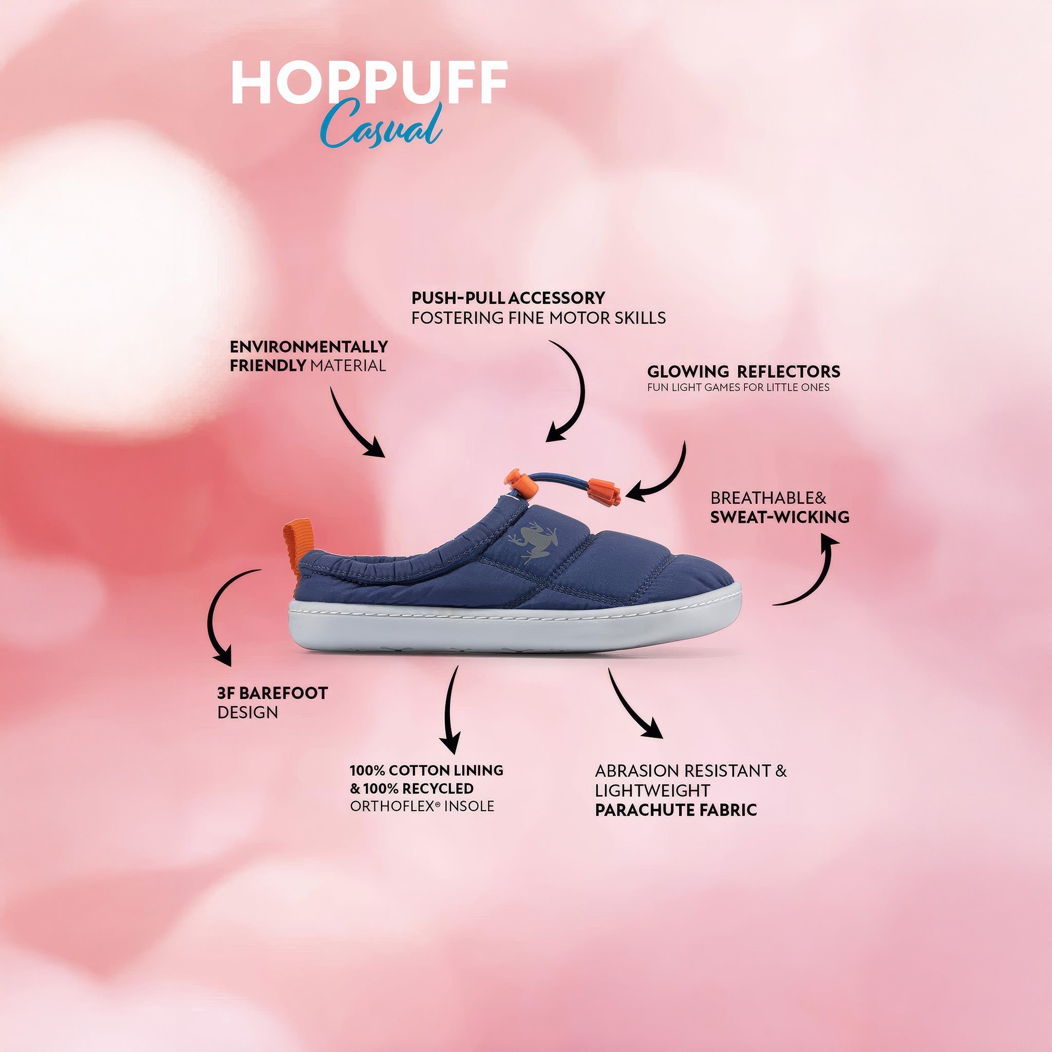 Hoppuff Casual | Dinamik Lacivert | Barefoot Çocuk Ayakkabısı