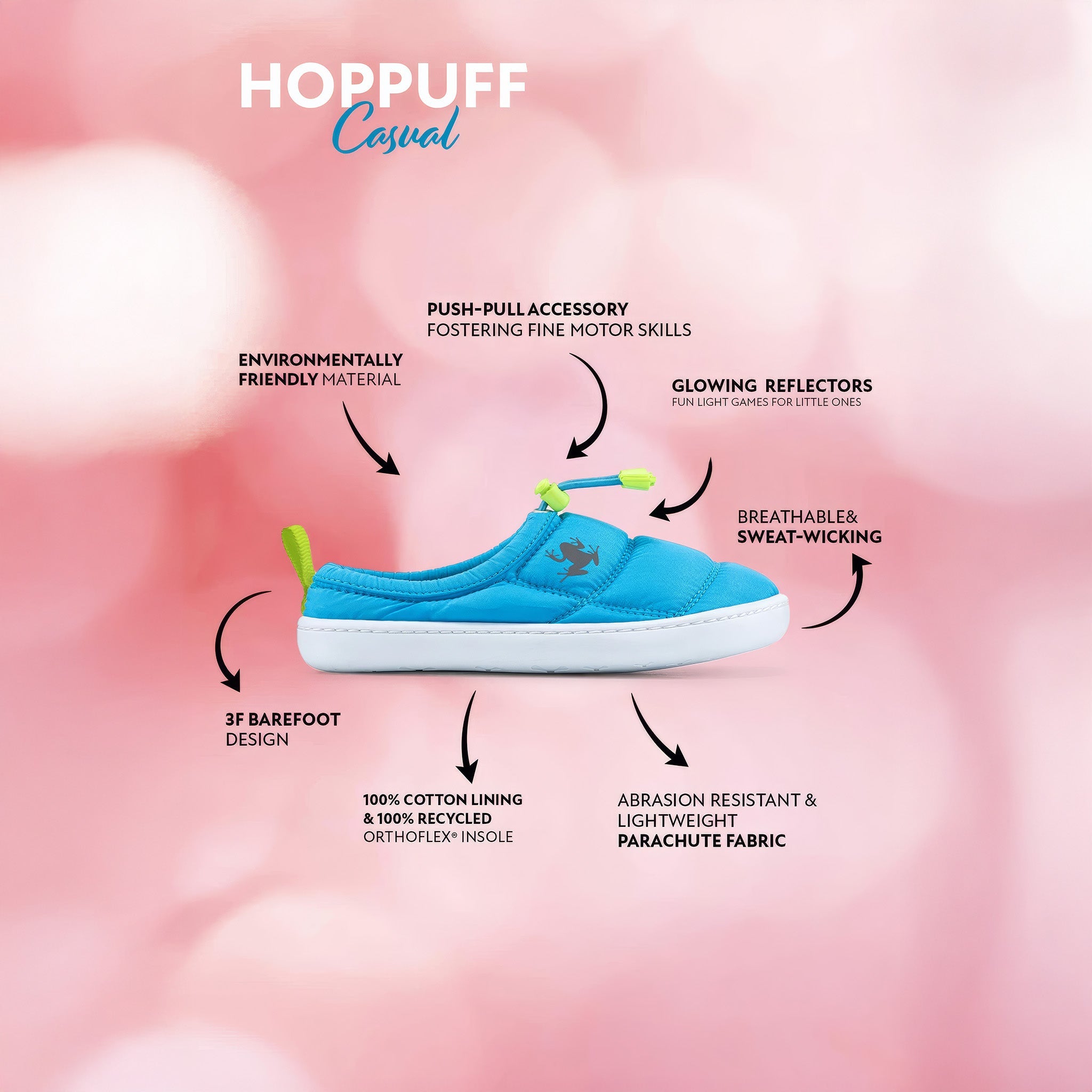 Hoppuff Casual | Dinamik Mavi | Barefoot Çocuk Ayakkabısı