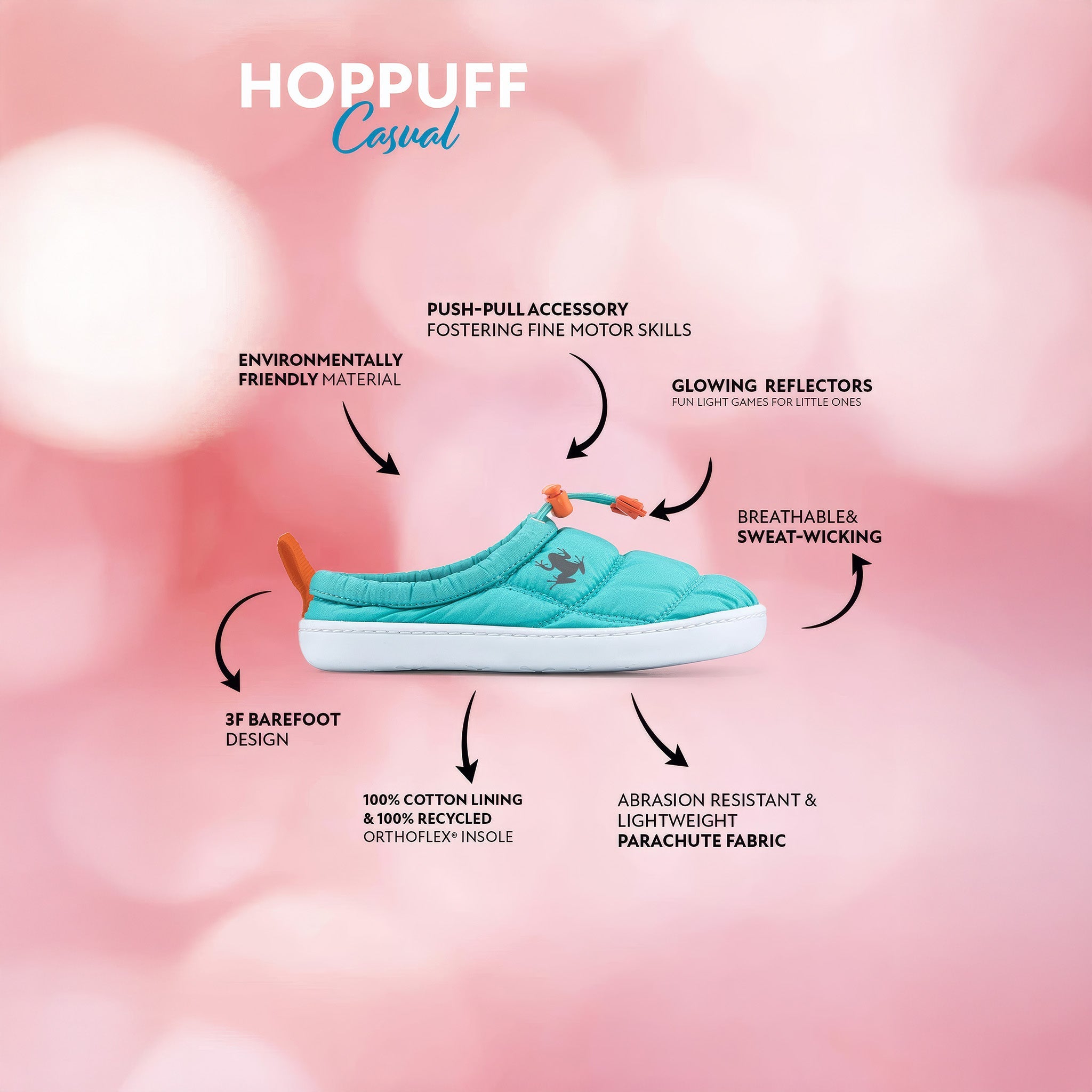 Hoppuff Casual | Dinamik Yeşil | Barefoot Çocuk Ayakkabısı