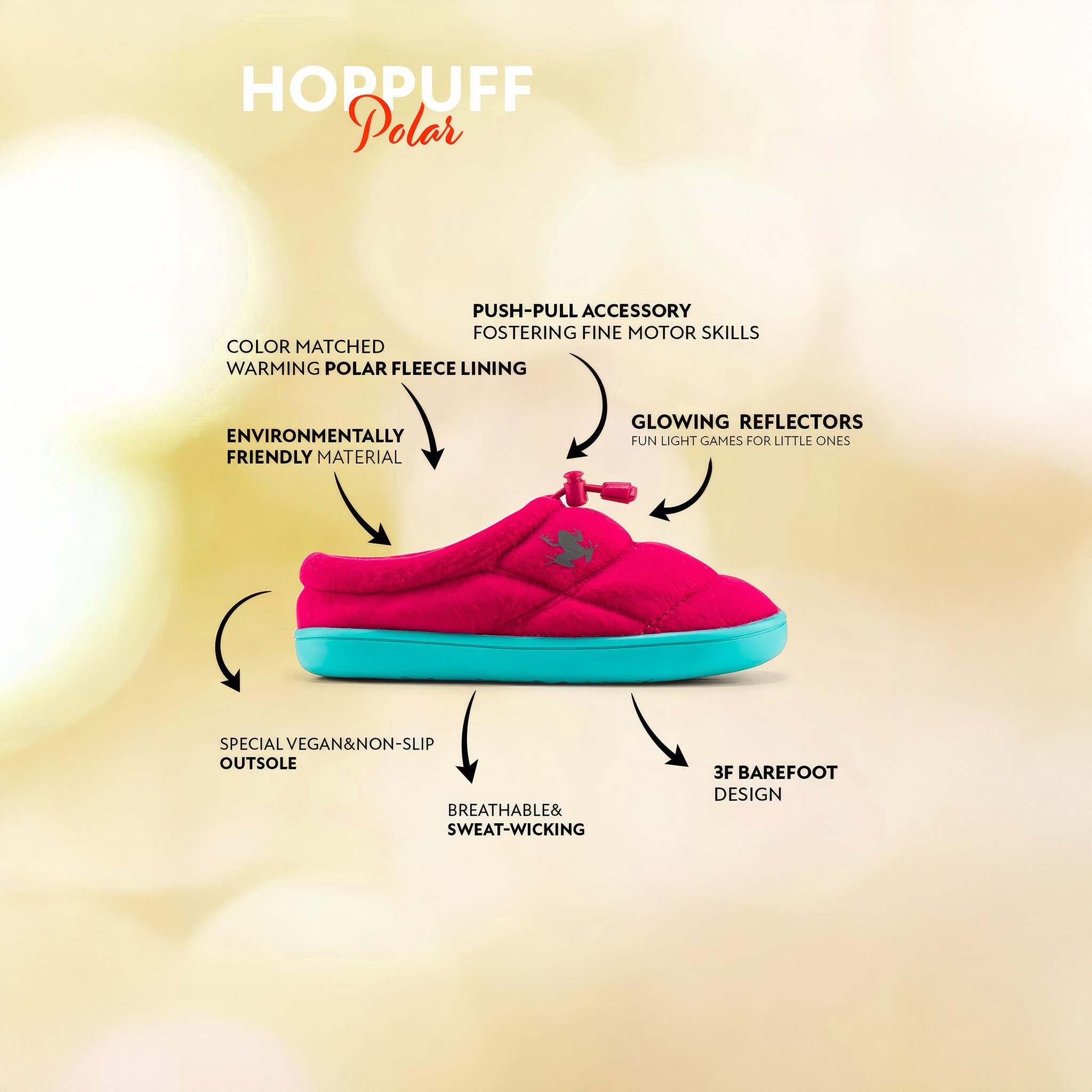 Hoppuff Polar | Fuşya | Barefoot Çocuk Ayakkabısı