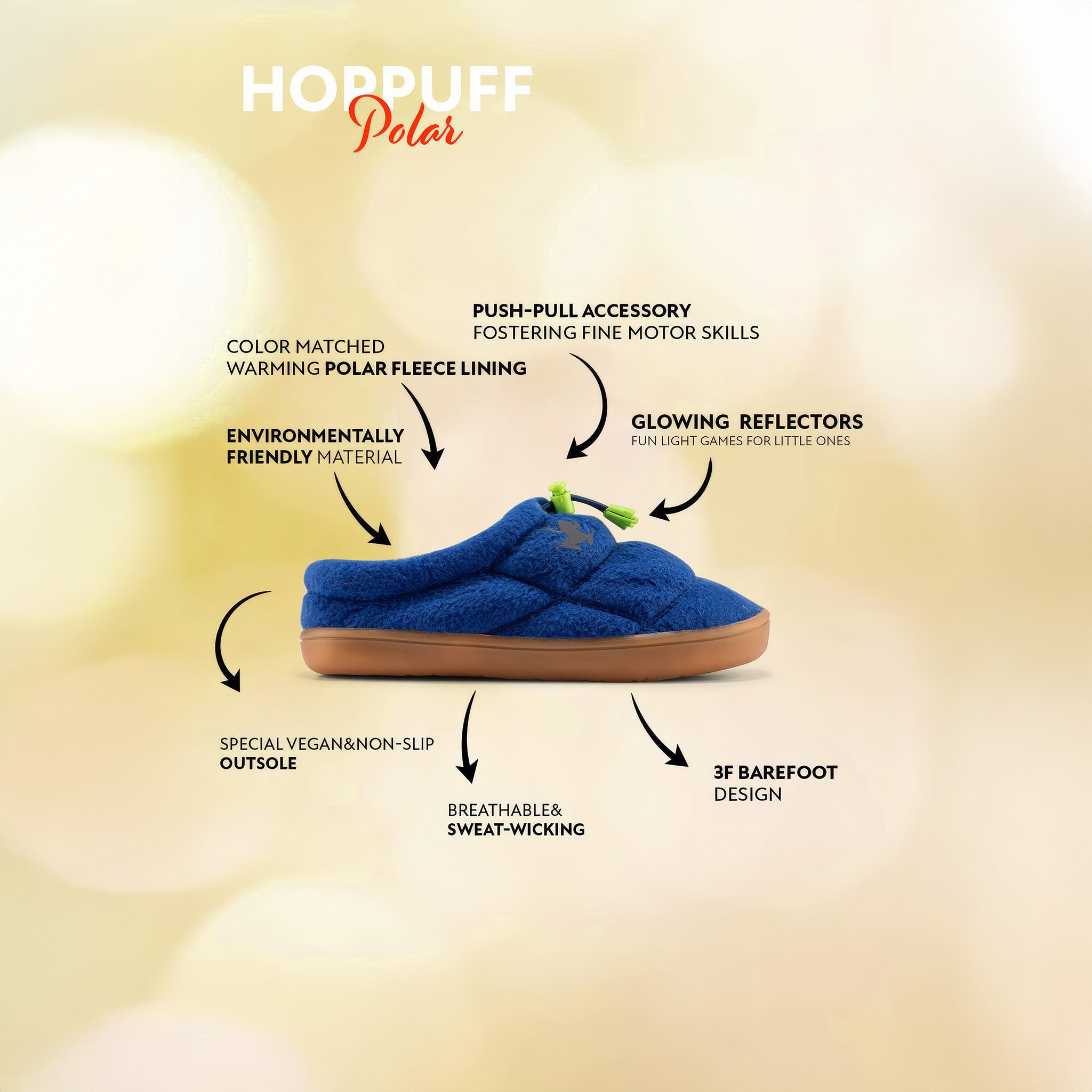 Hoppuff Polar | Saks | Barefoot Çocuk Ayakkabısı