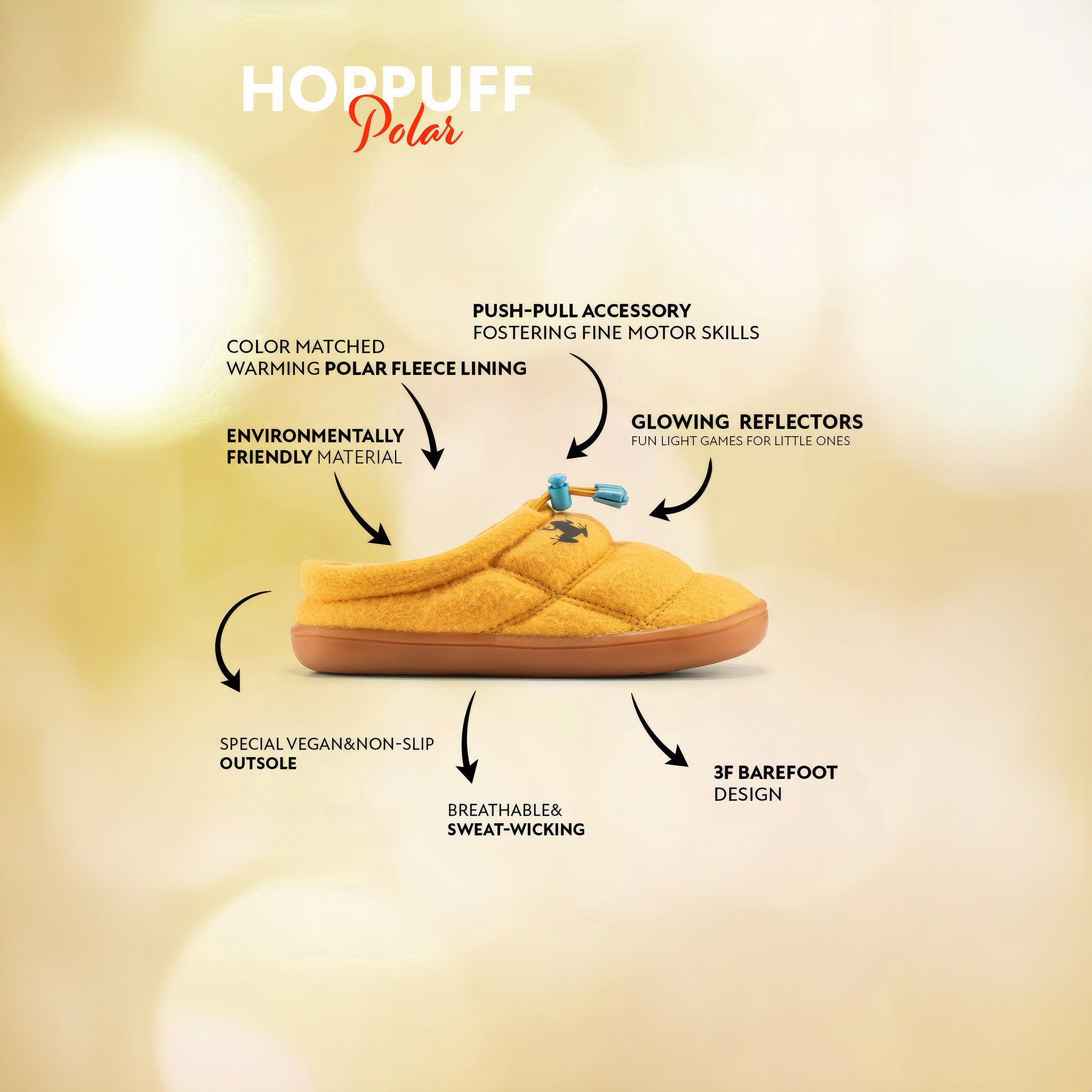 Polar Fleece | Sarı | Polar Barefoot Patik