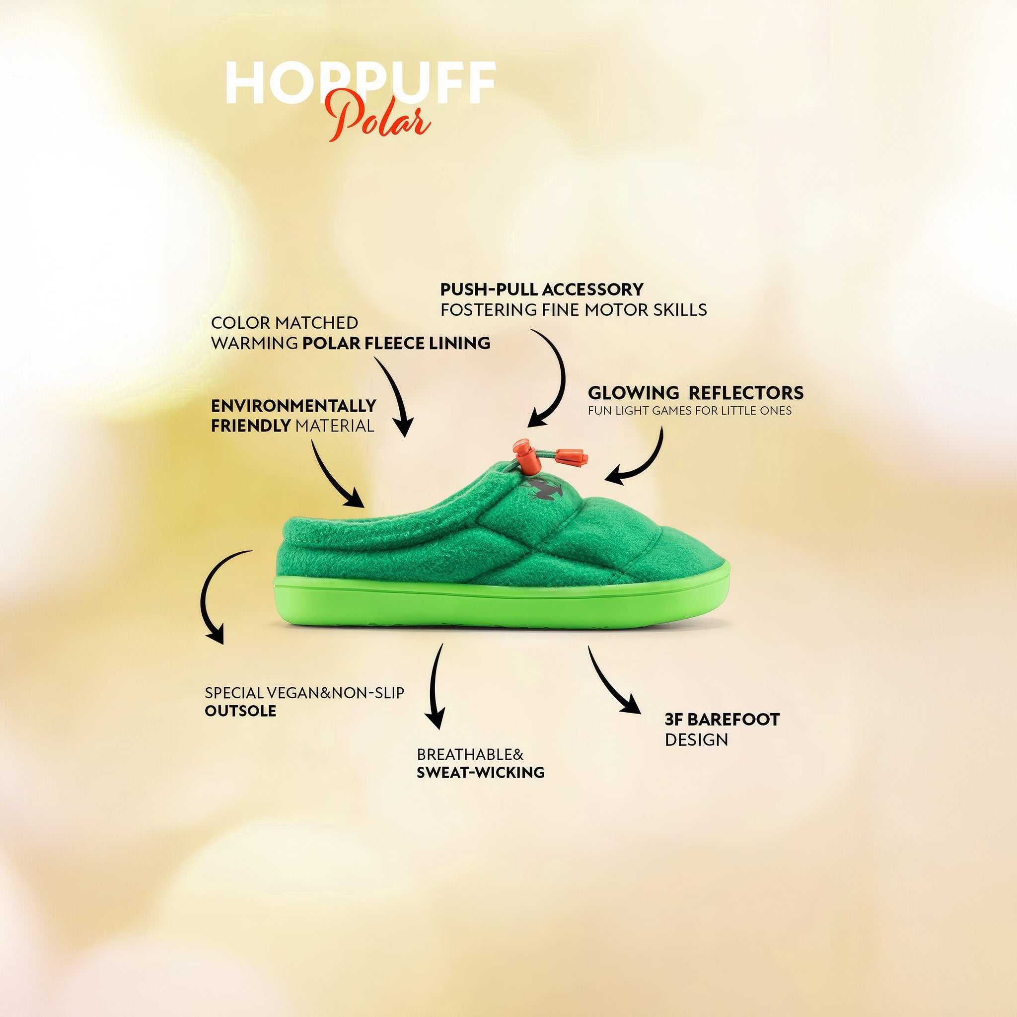 Hoppuff Polar | Yeşil | Barefoot Çocuk Ayakkabısı