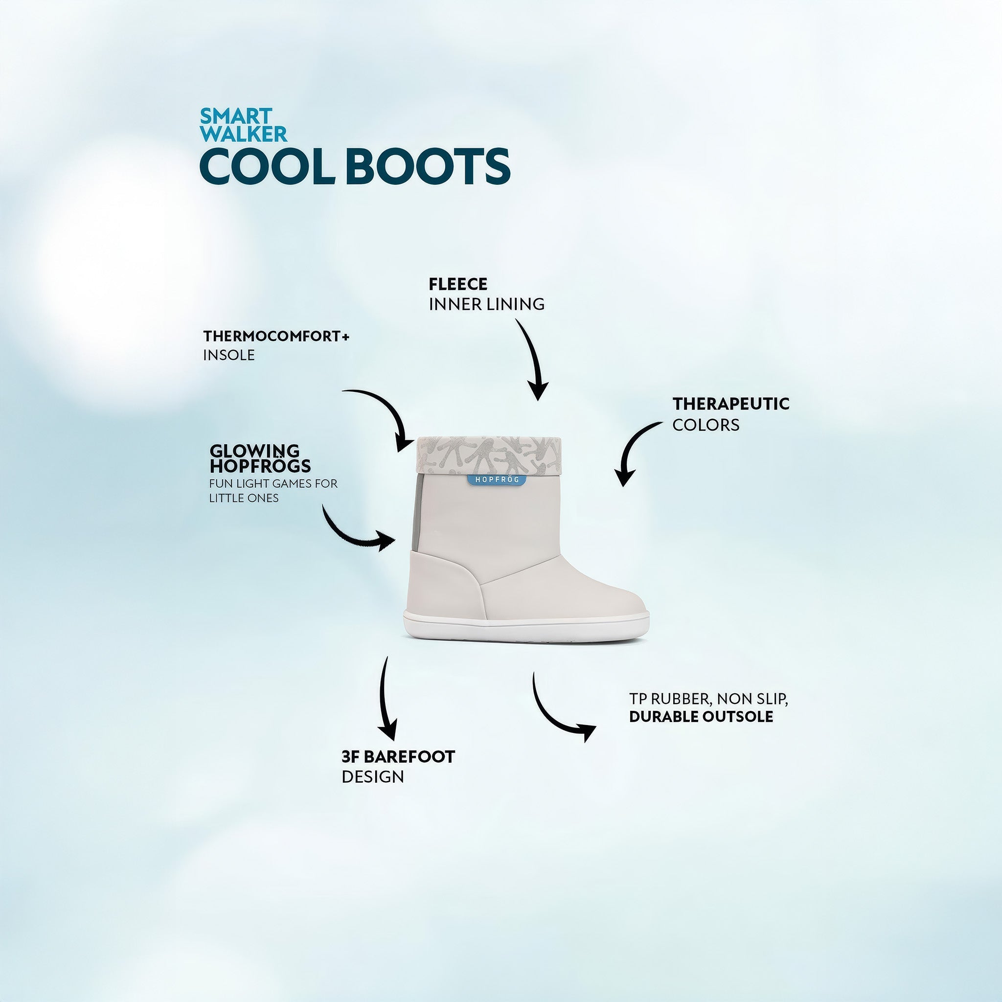 Smart Walker Cool Boots | Süper Mat Havalı Gri | Barefoot Çocuk Botu