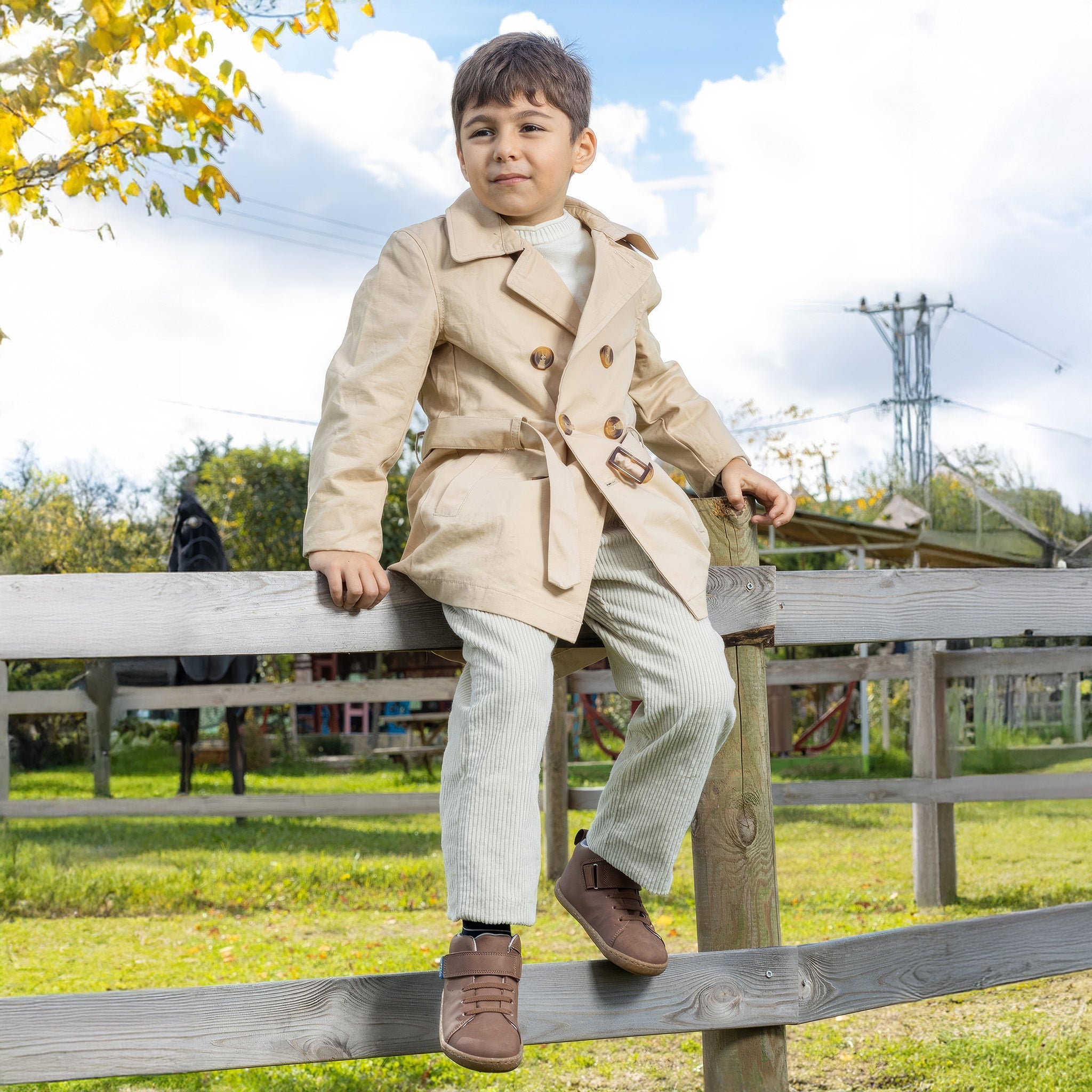 Smart Walker High Top | Kahverengi Meşe | Barefoot Çocuk Botu