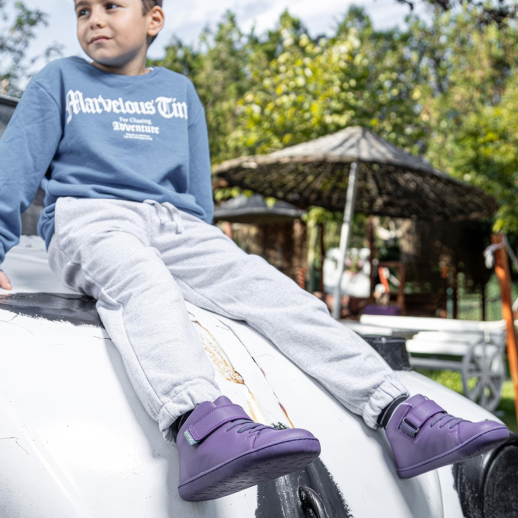 Smart Walker High Top | Mor Işık | Barefoot Çocuk Botu