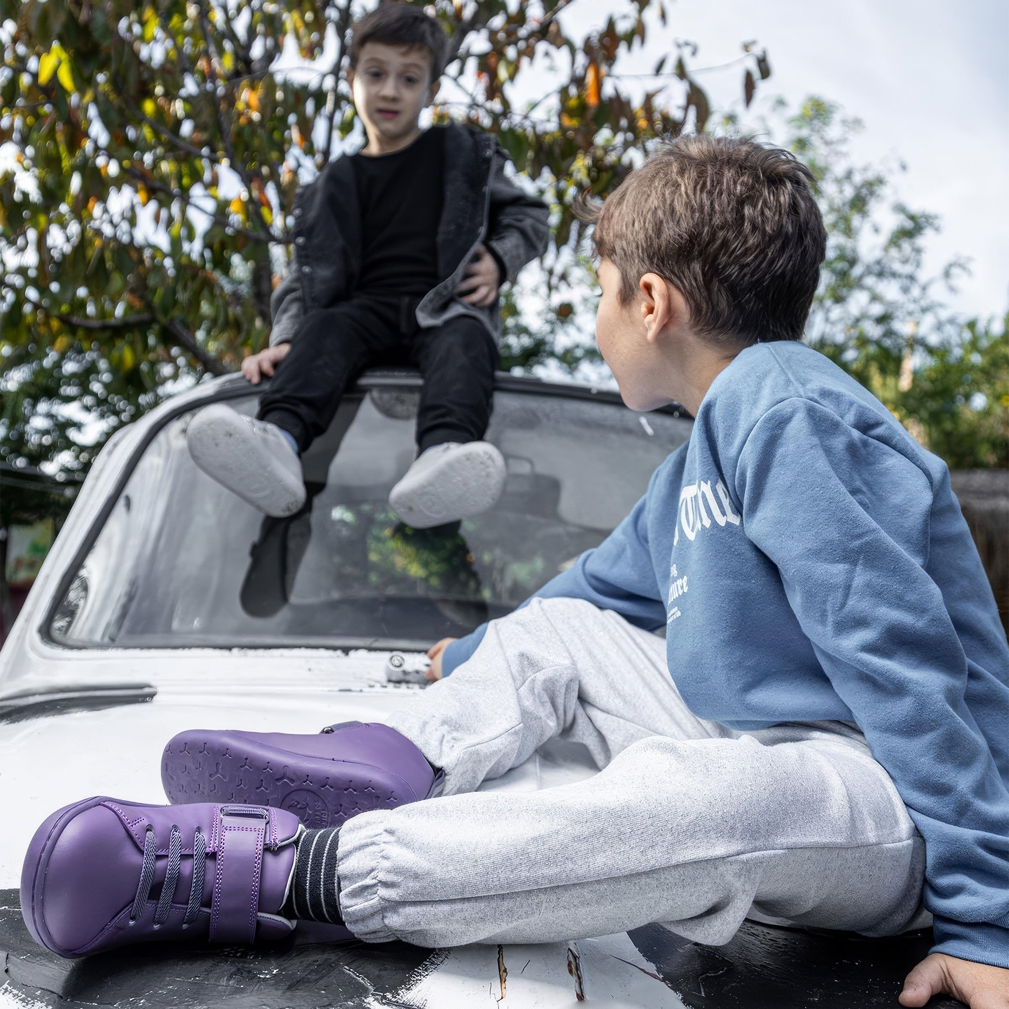 Smart Walker High Top | Mor Işık | Barefoot Çocuk Botu