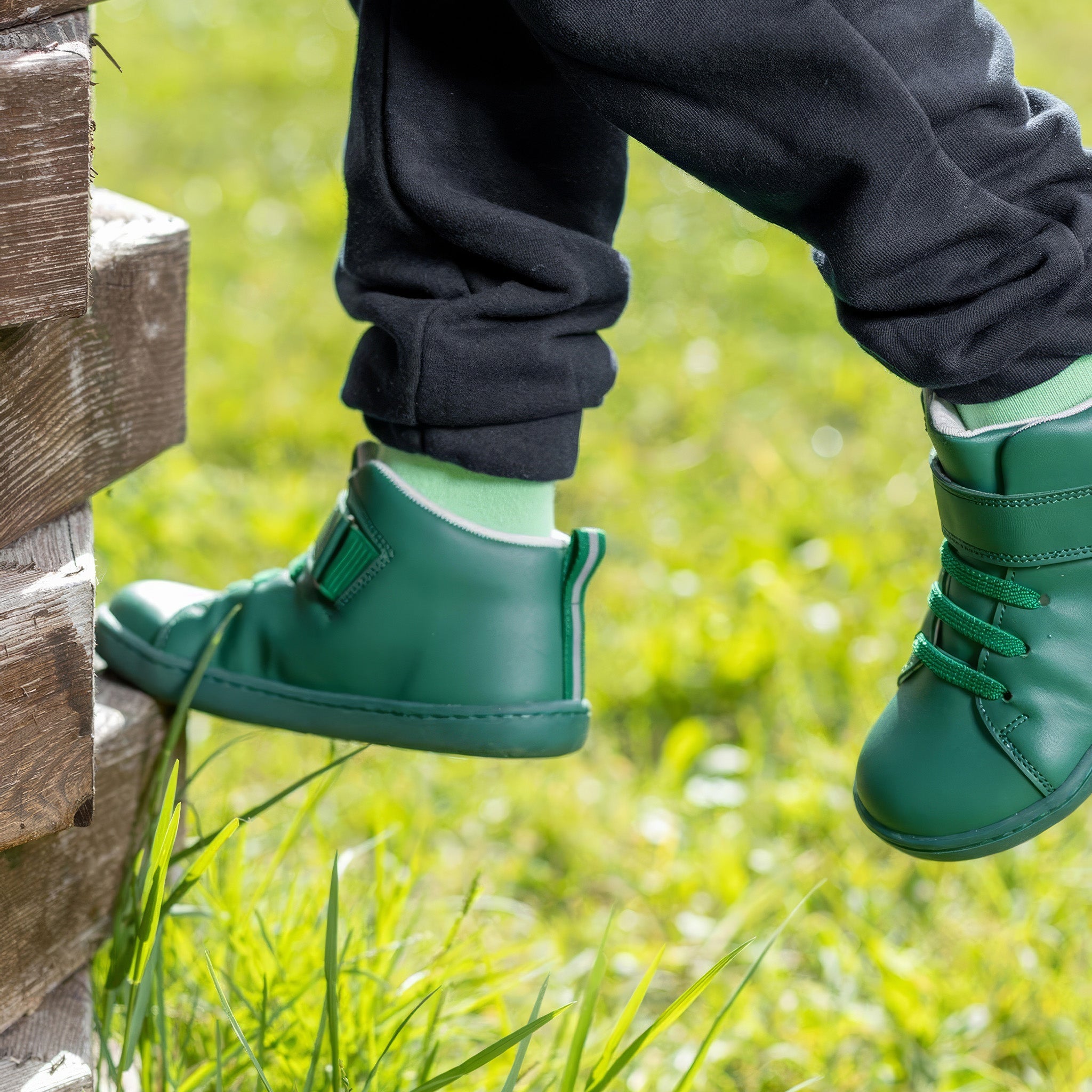 Smart Walker High Top | Yeşil Işık | Barefoot Çocuk Botu