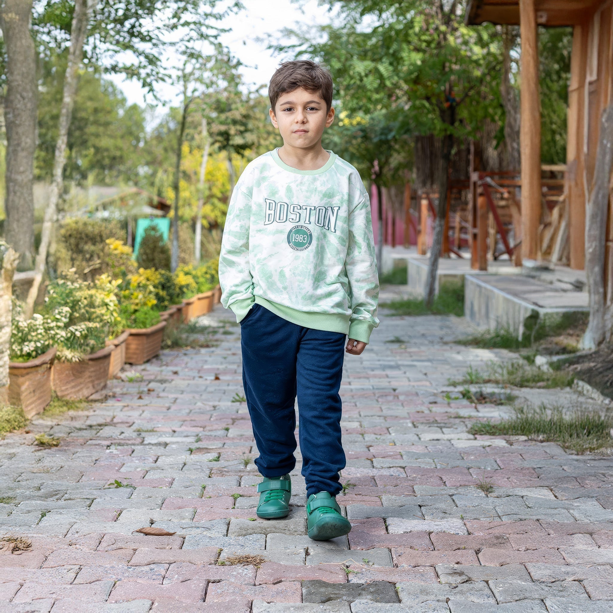 Smart Walker High Top | Yeşil Işık | Barefoot Çocuk Botu