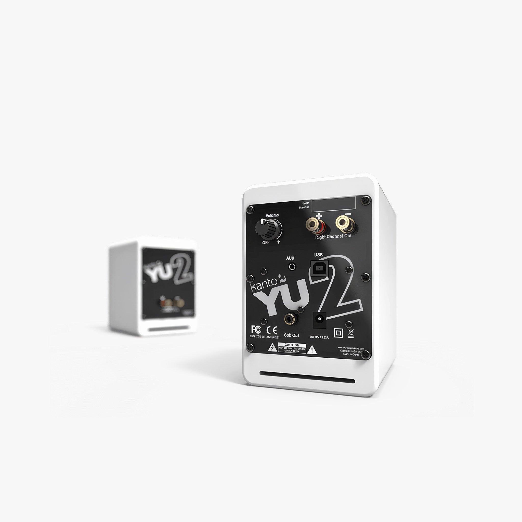 YU2 Aktif Masaüstü Hoparlör | USB DAC & 3.5mm AUX | Mat Beyaz