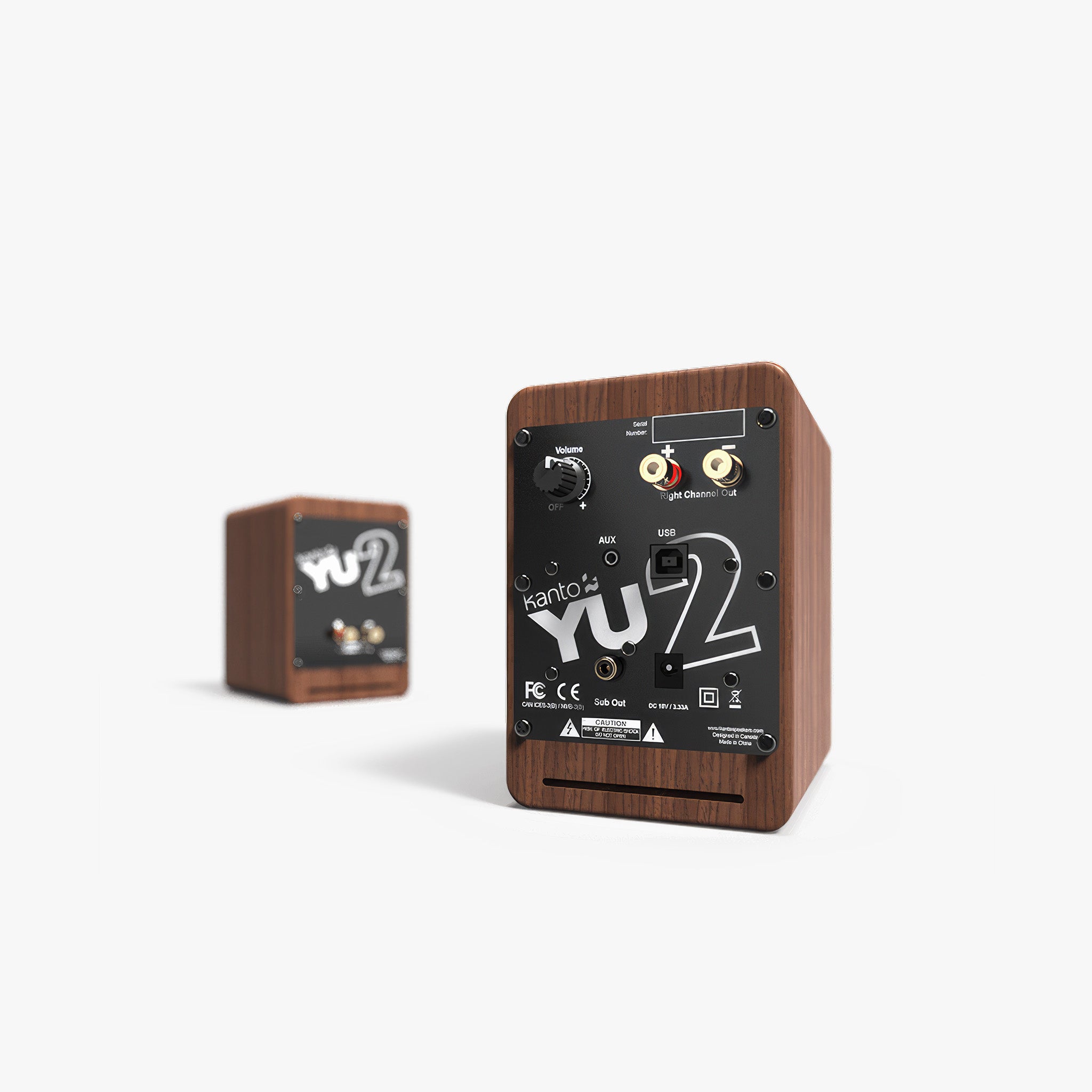 YU2 Aktif Masaüstü Hoparlör | USB DAC & 3.5mm AUX | Ceviz