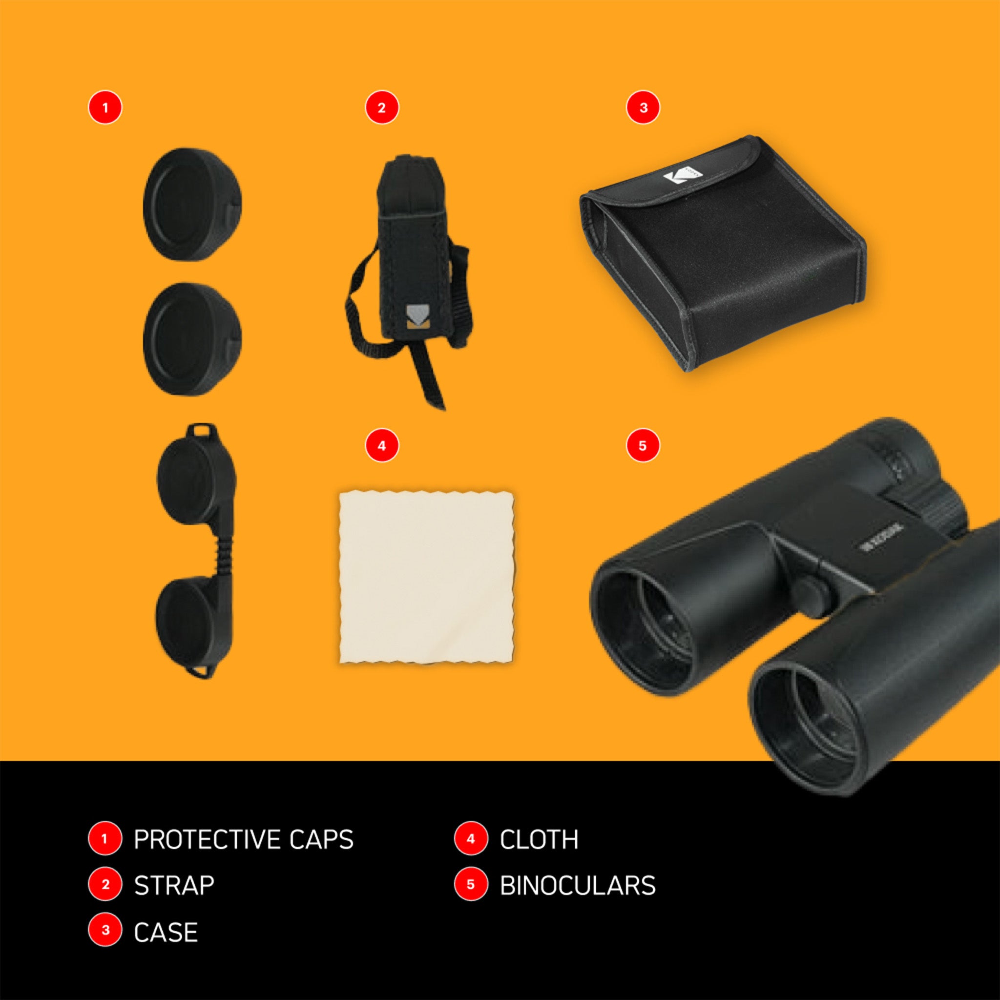 Binoküler BCS800 | 10x42mm Dürbün | Siyah