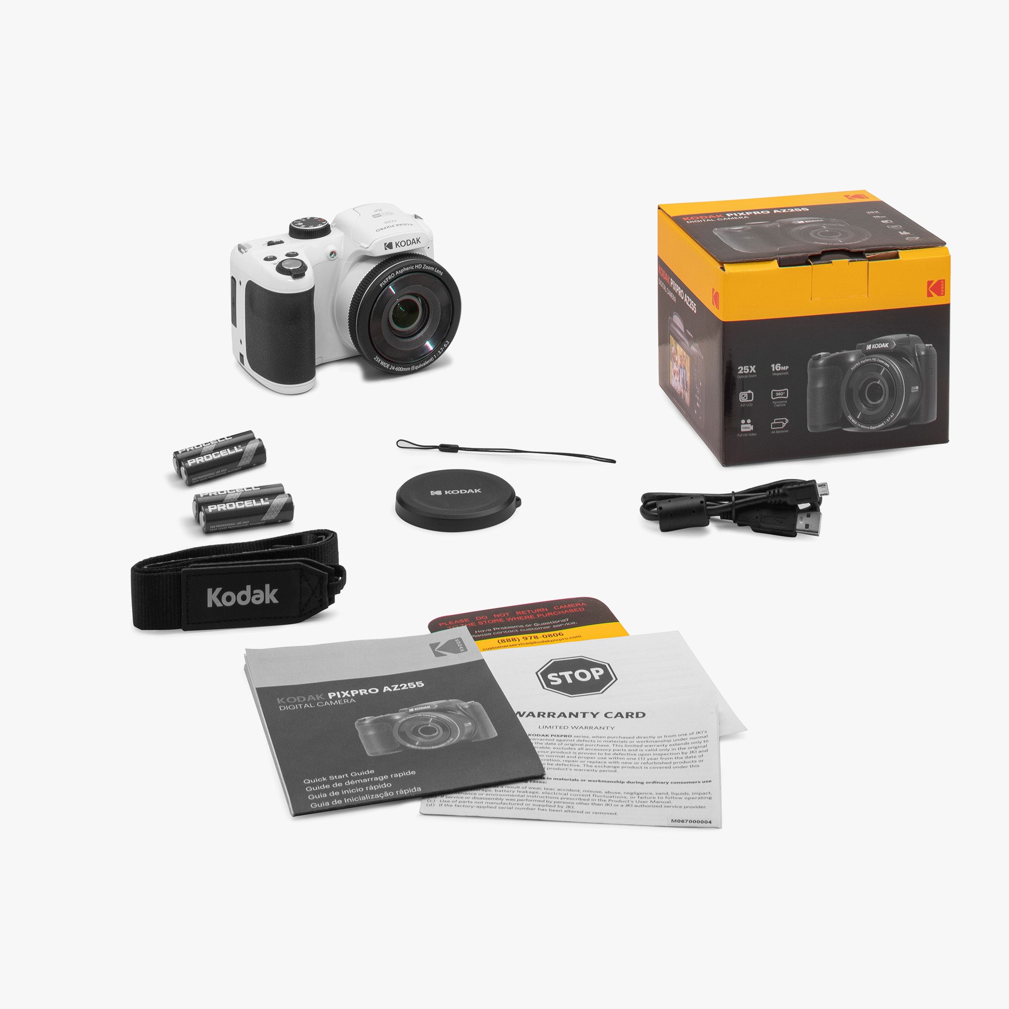 Astro Zoom AZ255 | 25x Yakınlaştırma Dijital Fotoğraf Makinesi | Beyaz
