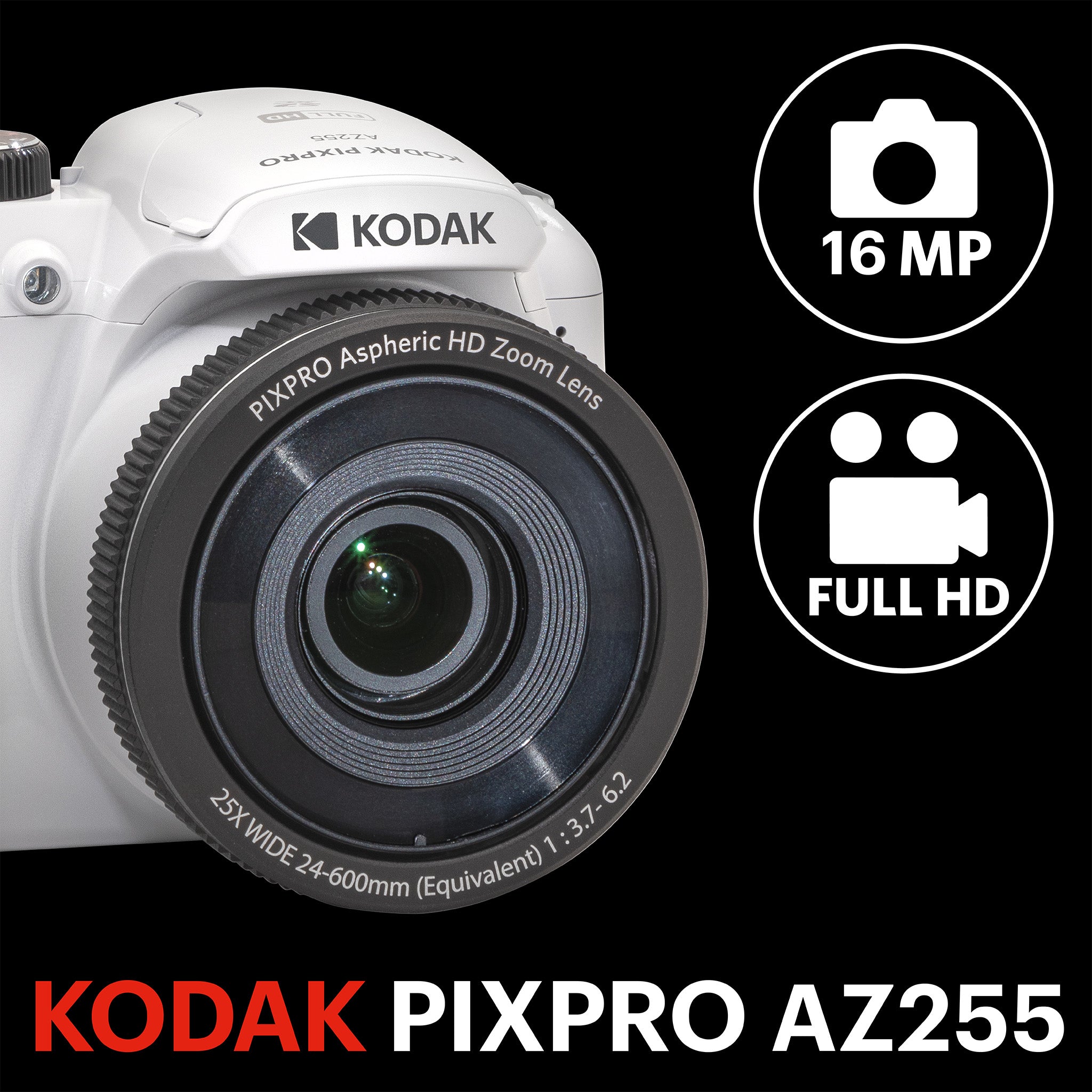 Astro Zoom AZ255 | 25x Yakınlaştırma Dijital Fotoğraf Makinesi | Kırmızı