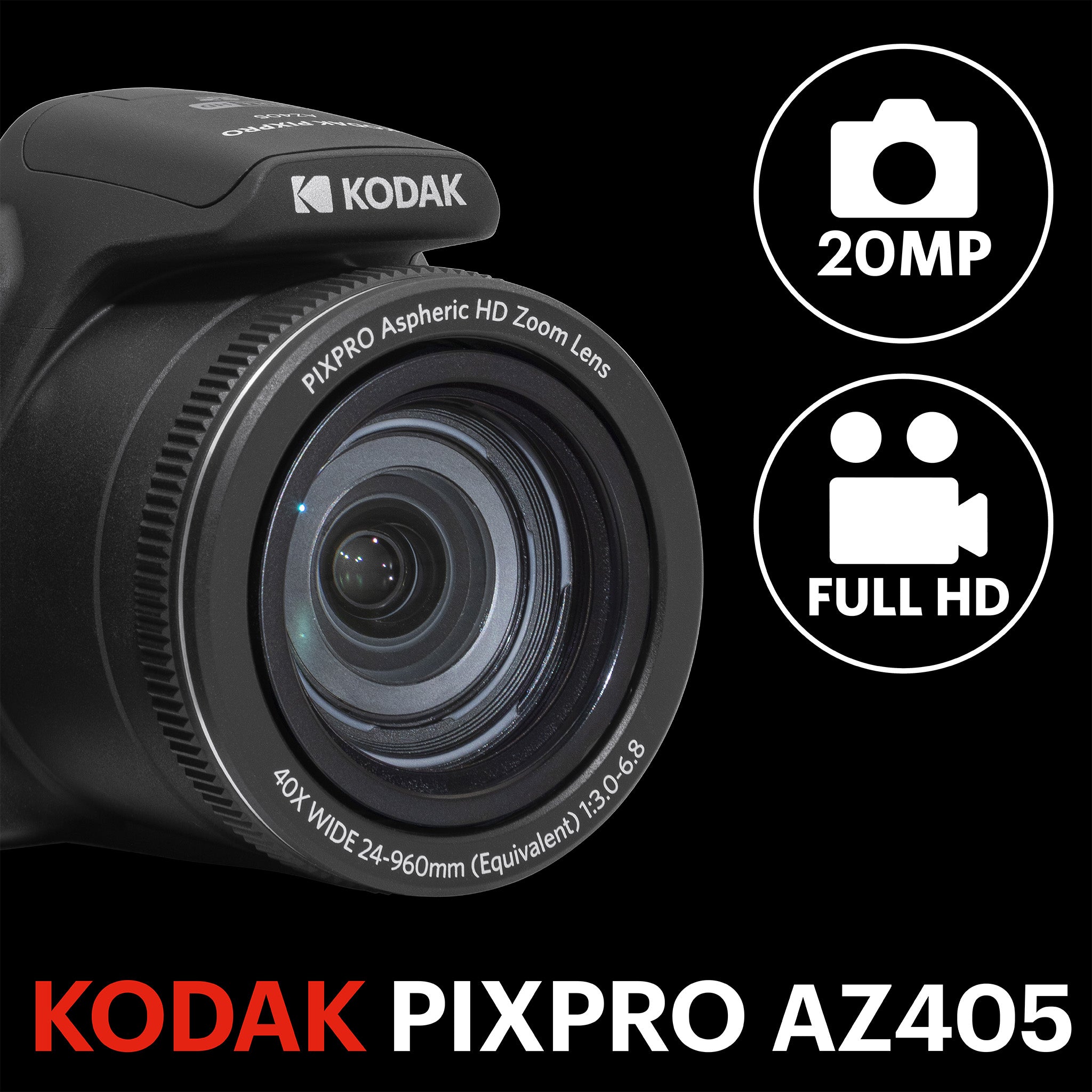Astro Zoom AZ405 | 40x Yakınlaştırma Dijital Fotoğraf Makinesi | Siyah