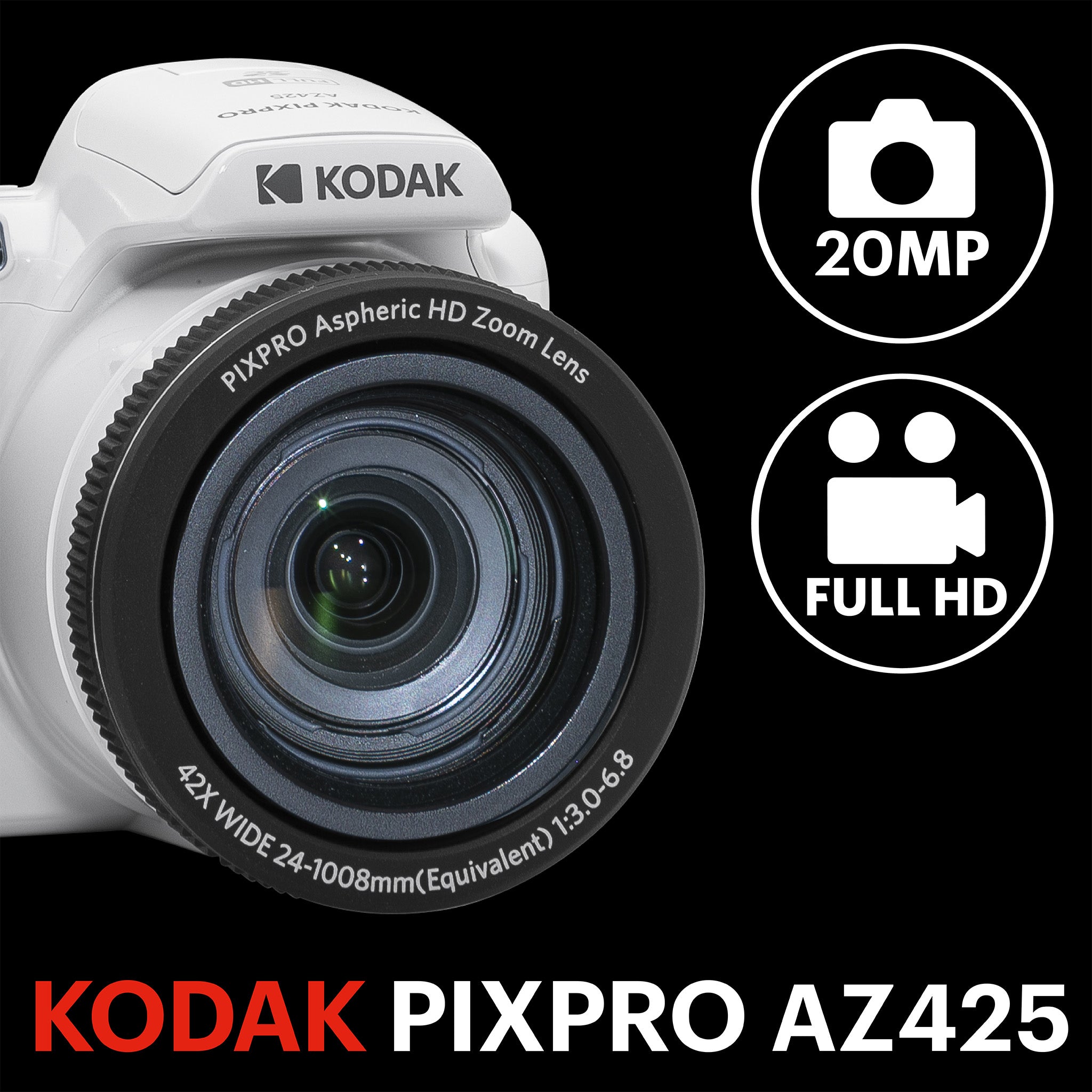 Astro Zoom AZ425 | 42x Yakınlaştırma Dijital Fotoğraf Makinesi | Beyaz
