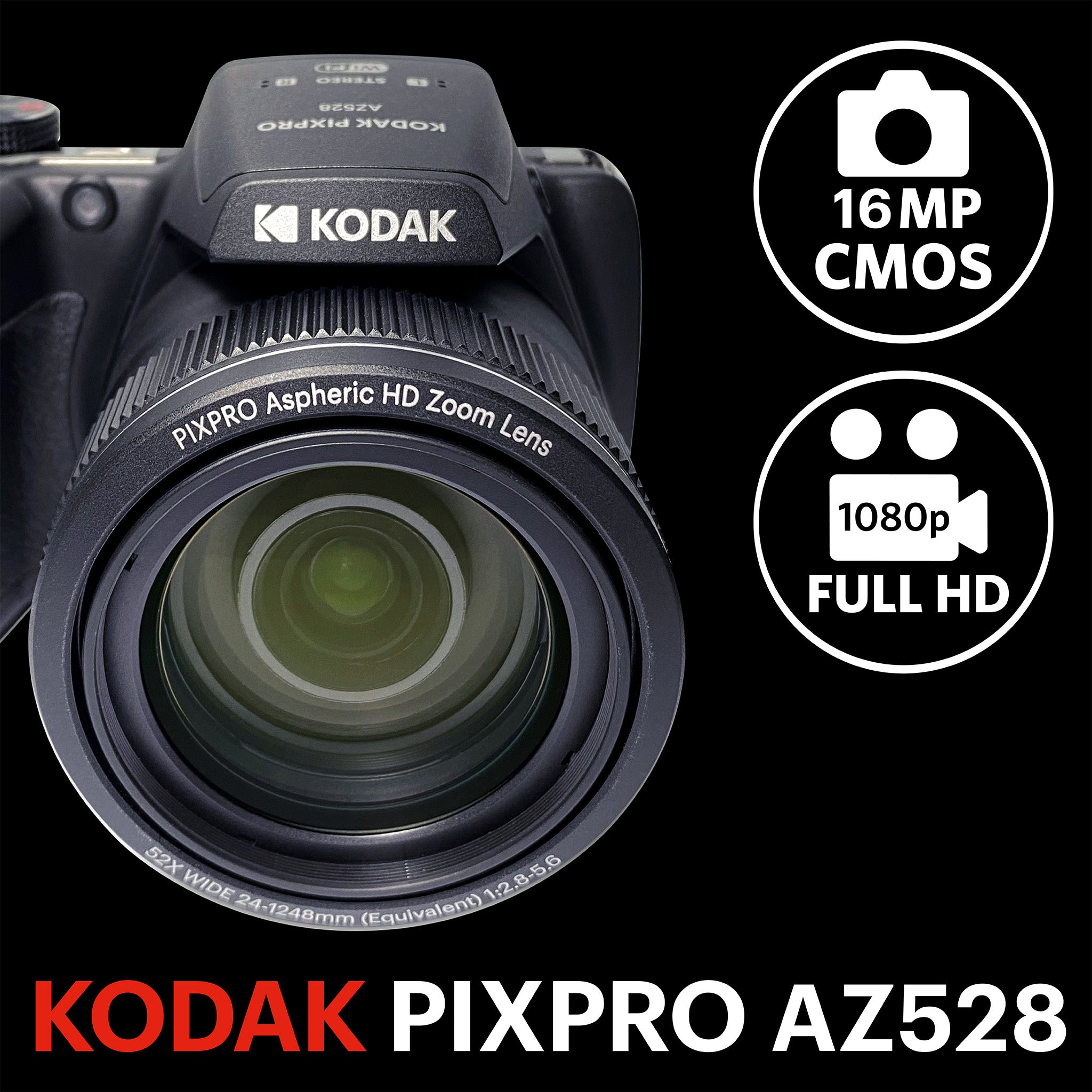 Astro Zoom AZ528 | 52x Yakınlaştırma Dijital Fotoğraf Makinesi | Siyah