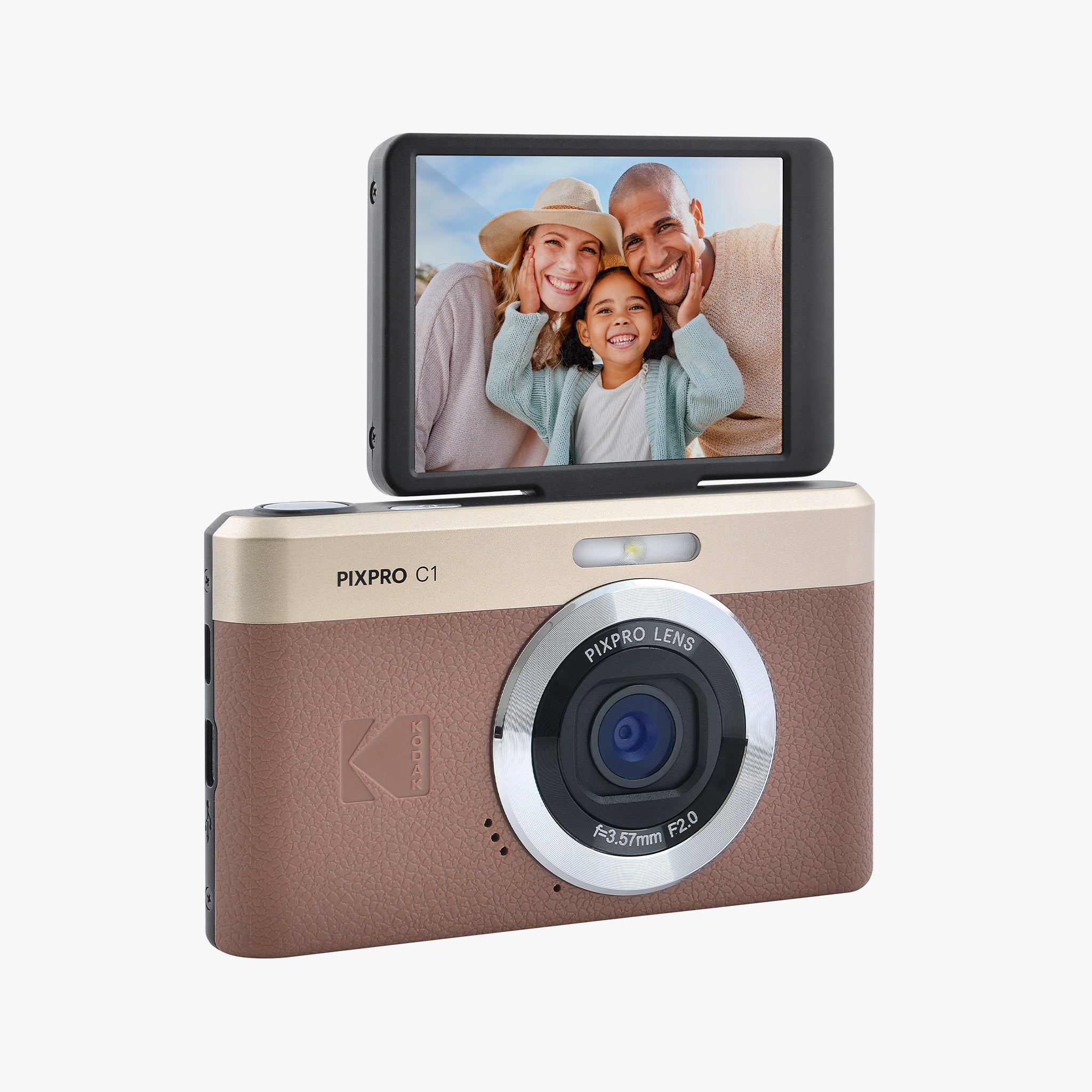 Pixpro Friendly Zoom C1 | 4x Yakınlaştırma Dijital Fotoğraf Makinesi | Kahverengi