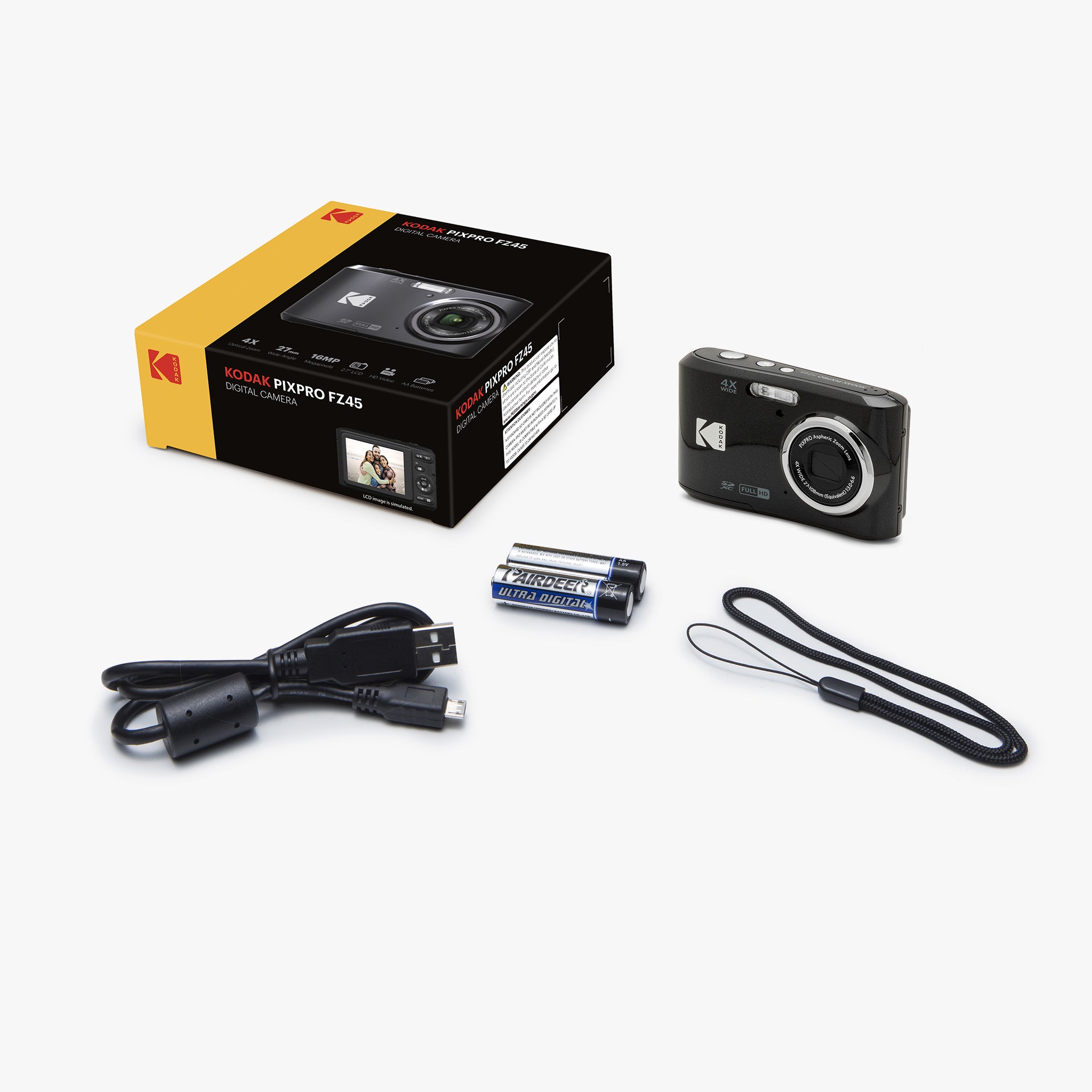 Pixpro FZ45 4X Yakınlaştırma | Dijital Fotoğraf Makinesi | Siyah