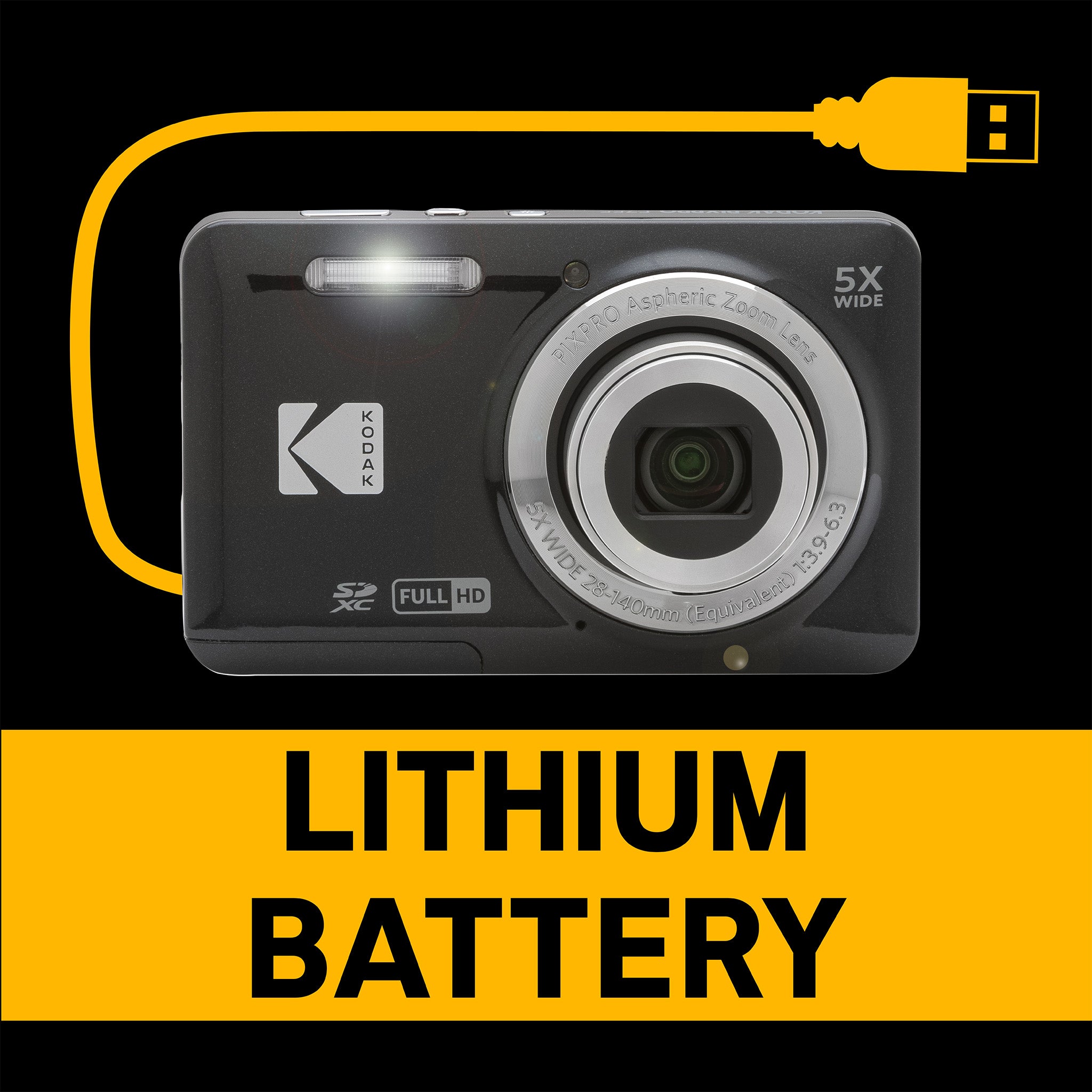 Friendly Zoom Pixpro FZ55 5X Yakınlaştırma | Dijital Fotoğraf Makinesi | Siyah