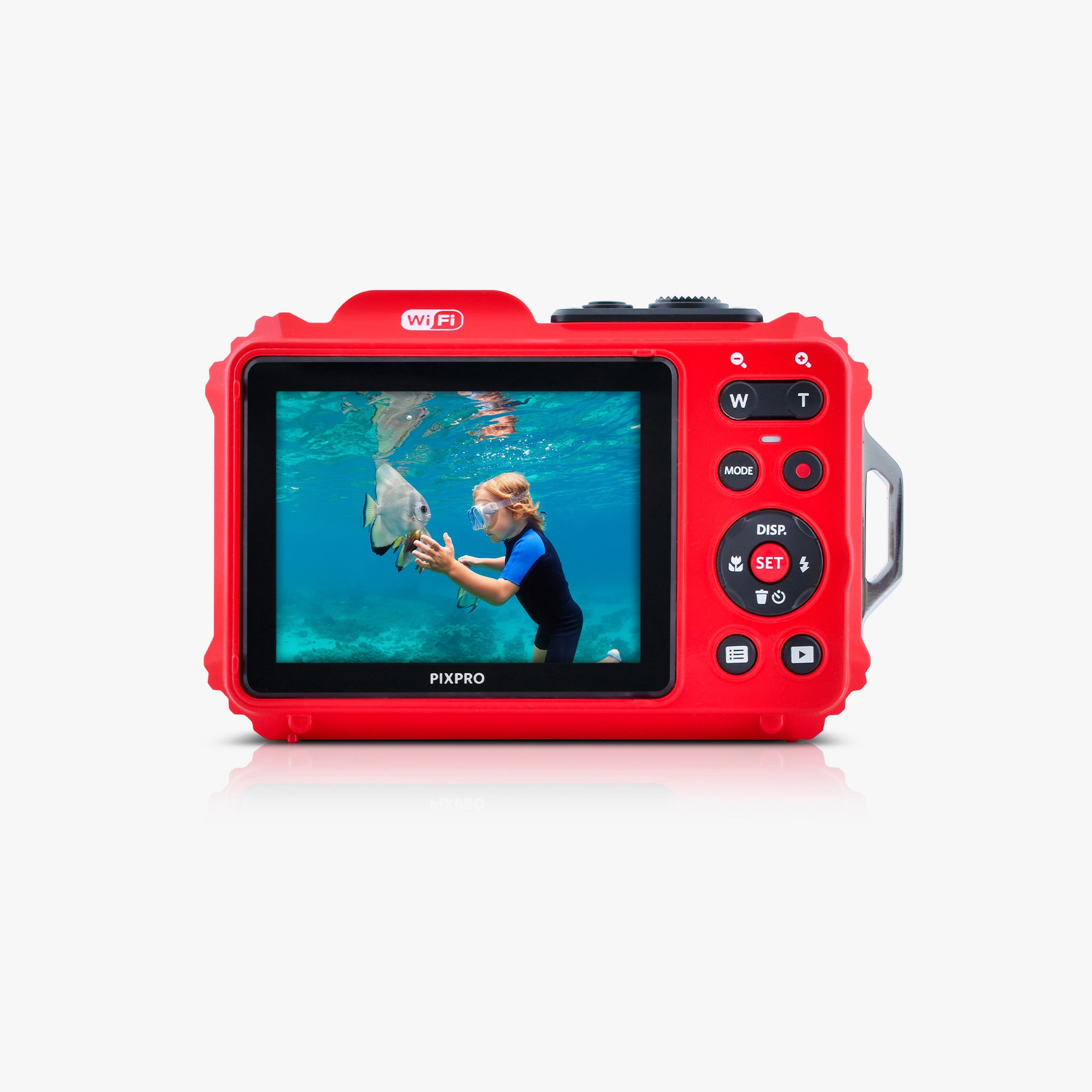 Pixpro WPZ2 4X Yakınlaştırma | Su Altı Fotoğraf Makinesi | Kırmızı