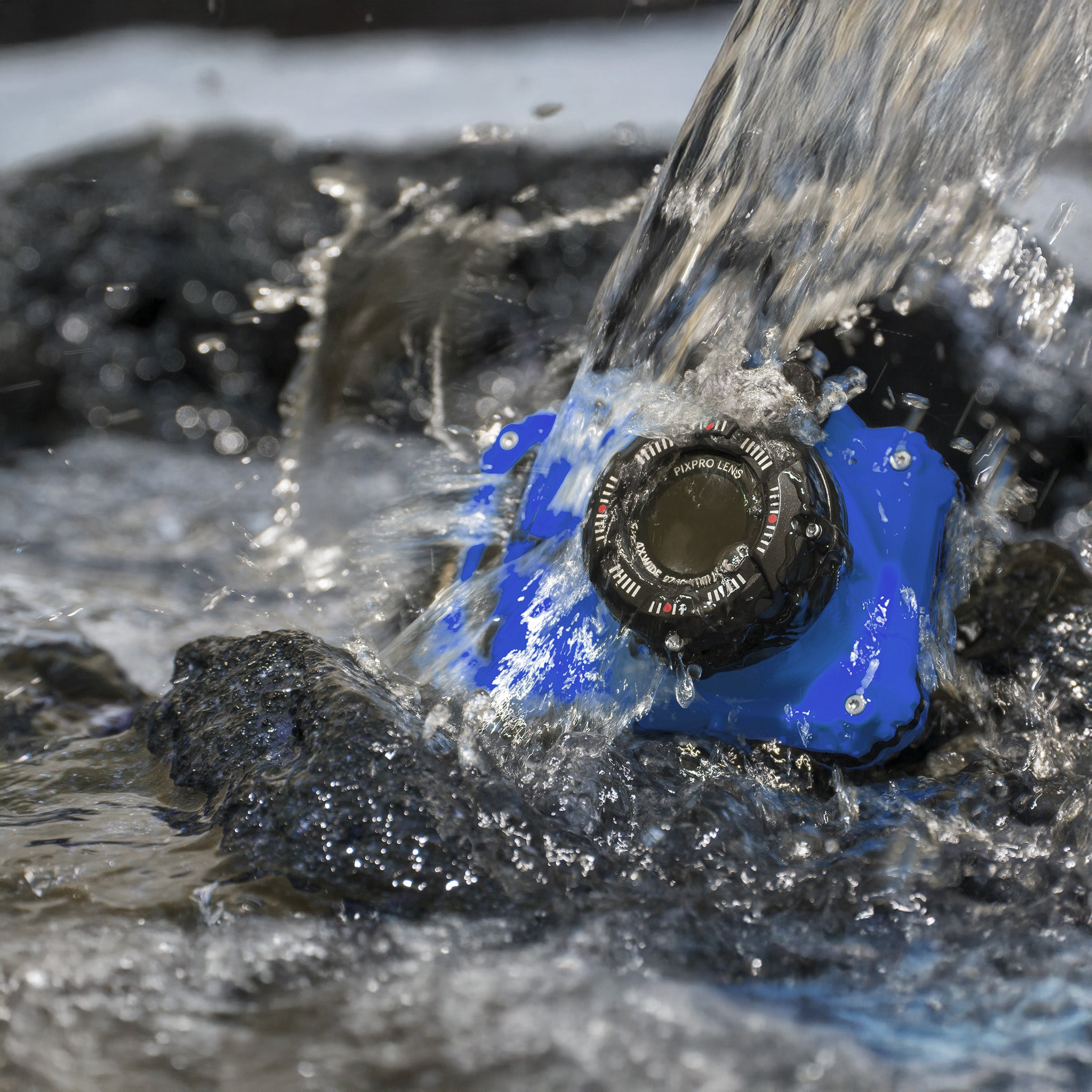 Pixpro WPZ2/4X Yakınlaştırma | Su Altı Fotoğraf Makinesi 16GB SD 2 Lityum Pil | Mavi