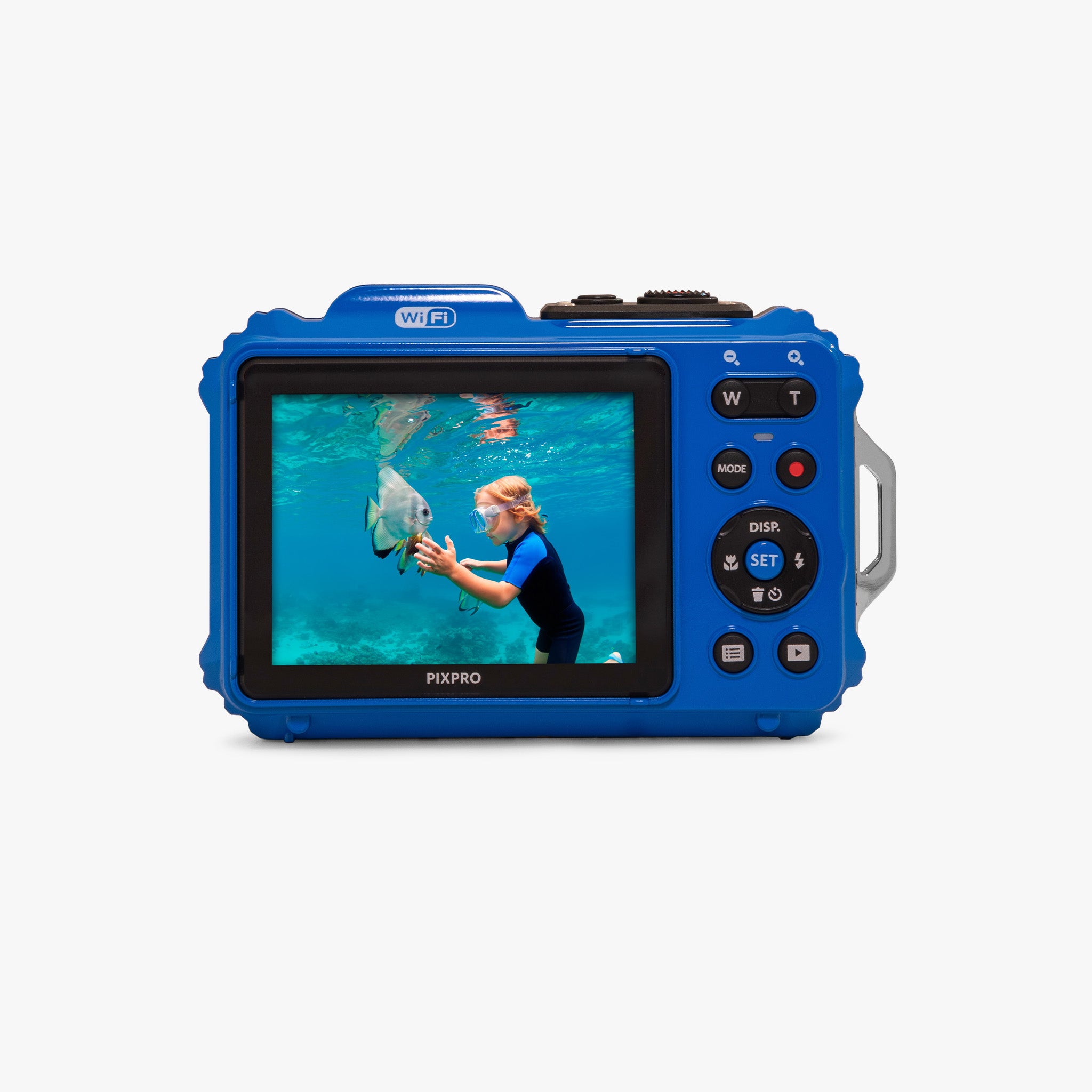 Pixpro WPZ2/4X Yakınlaştırma | Su Altı Fotoğraf Makinesi 16GB SD 2 Lityum Pil | Mavi