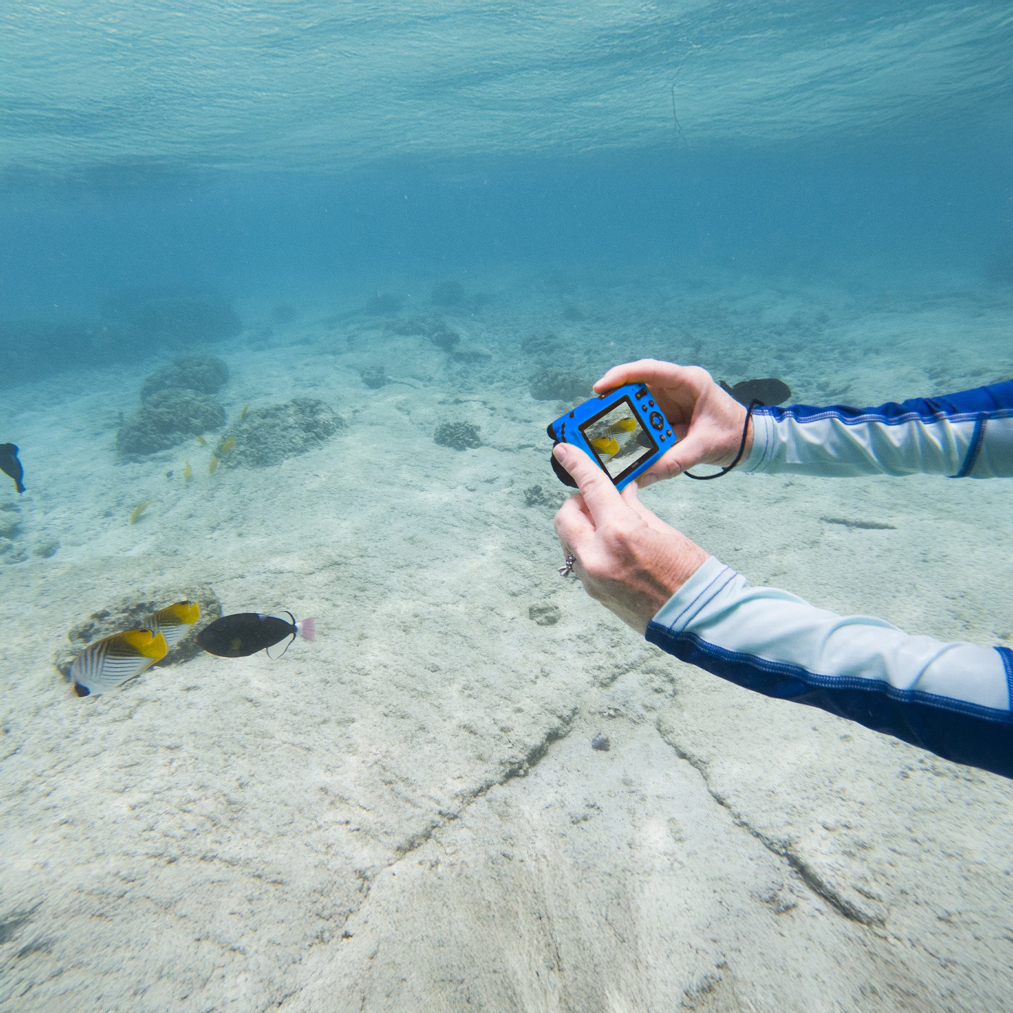 Pixpro WPZ2/4X Yakınlaştırma | Su Altı Fotoğraf Makinesi 16GB SD 2 Lityum Pil | Mavi