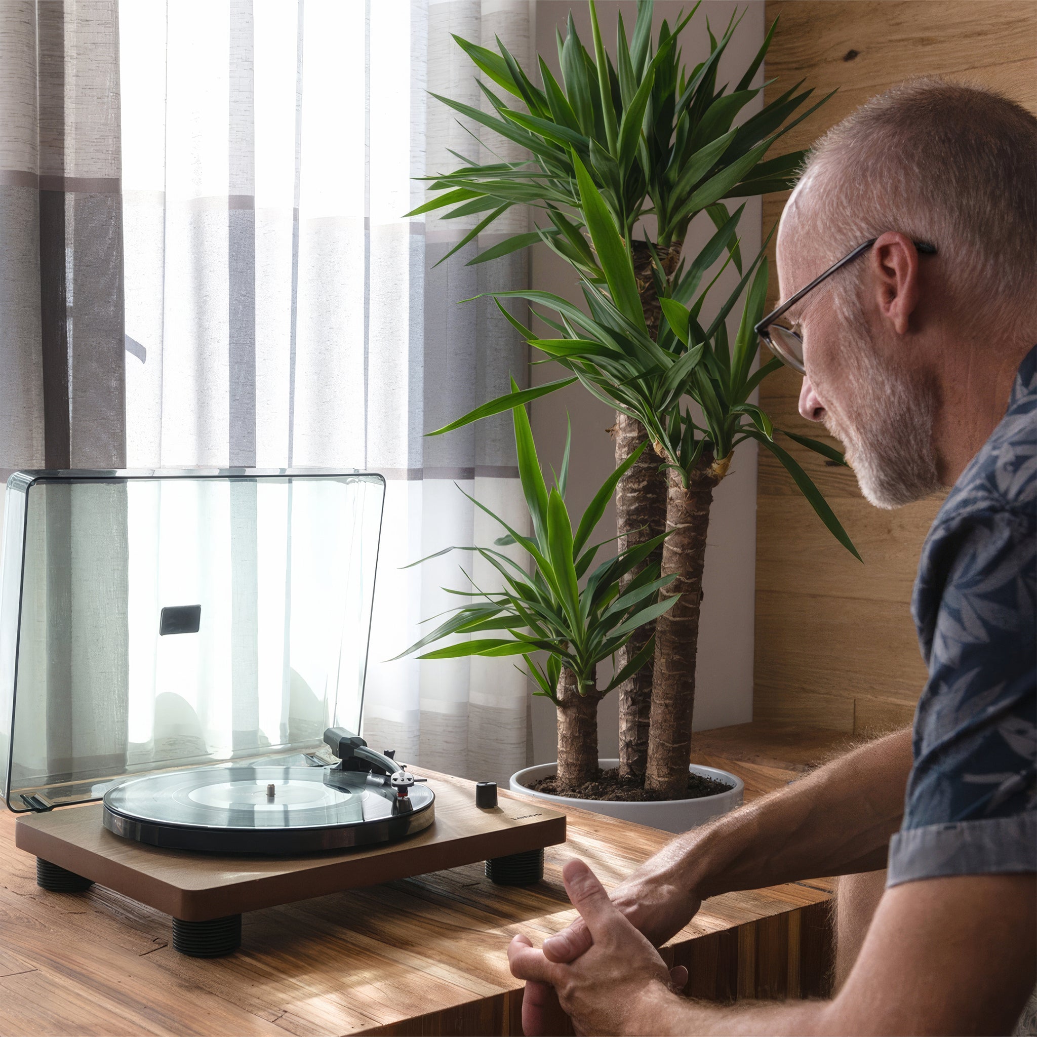 LS-50WD Turntable | Dahili Hoparlörlü USB Ahşap Pikap