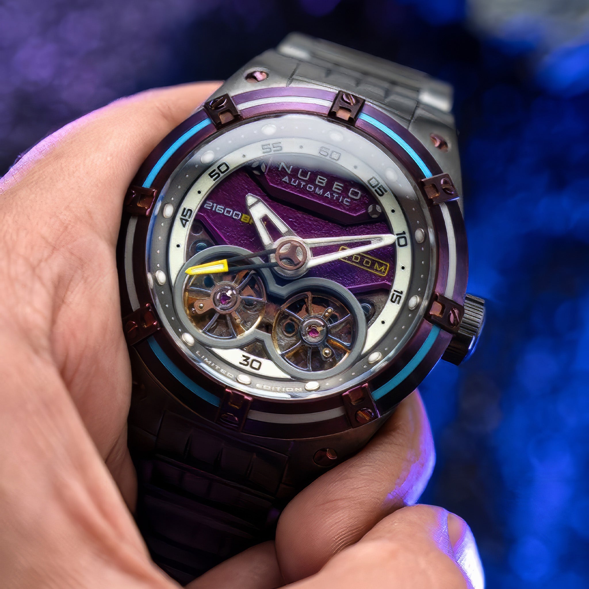 Nubeo Galileo Automatic Limited Edition Kol Saati | Purple Black