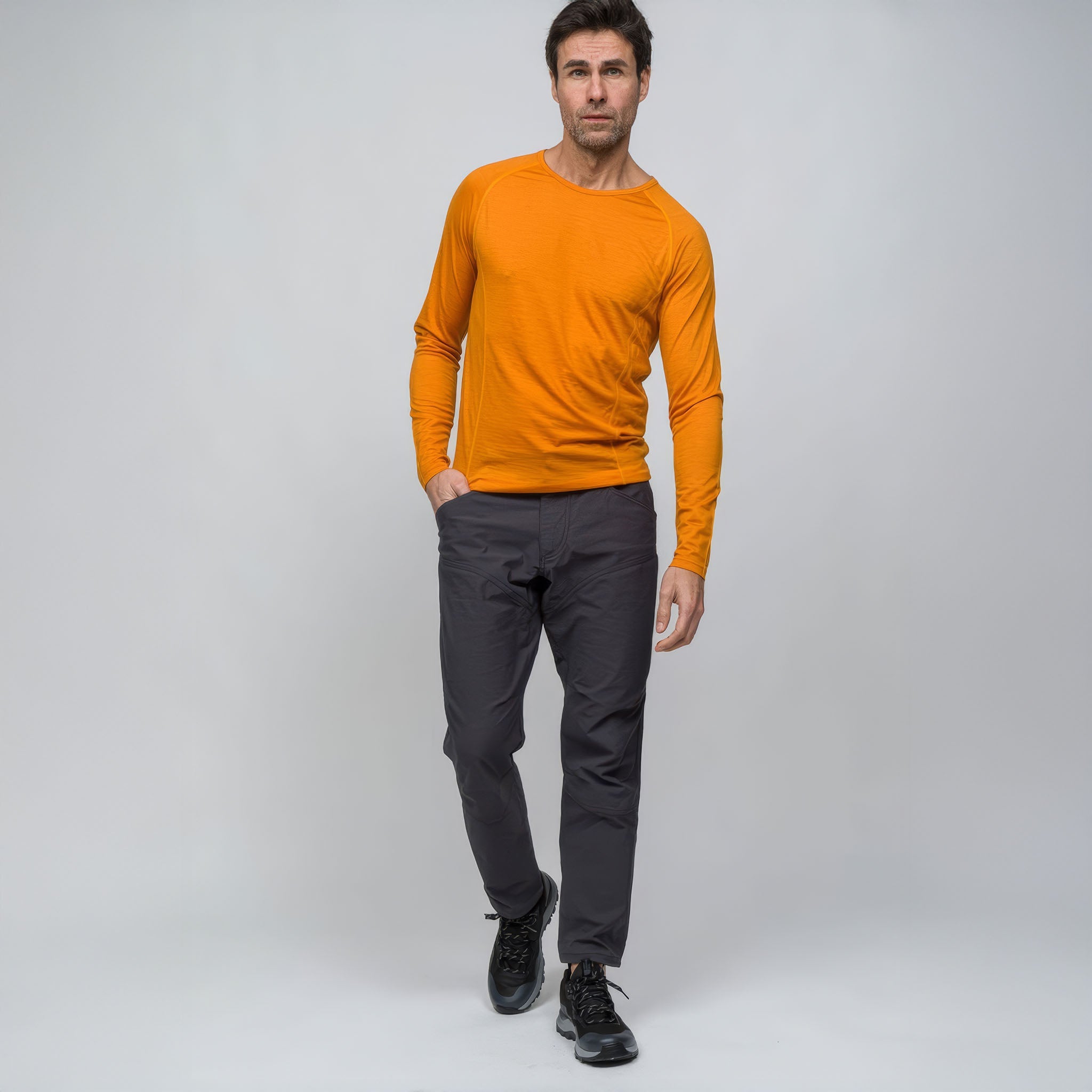 All-Season Merino Uzun Kollu T-Shirt 135 gr | Turuncu