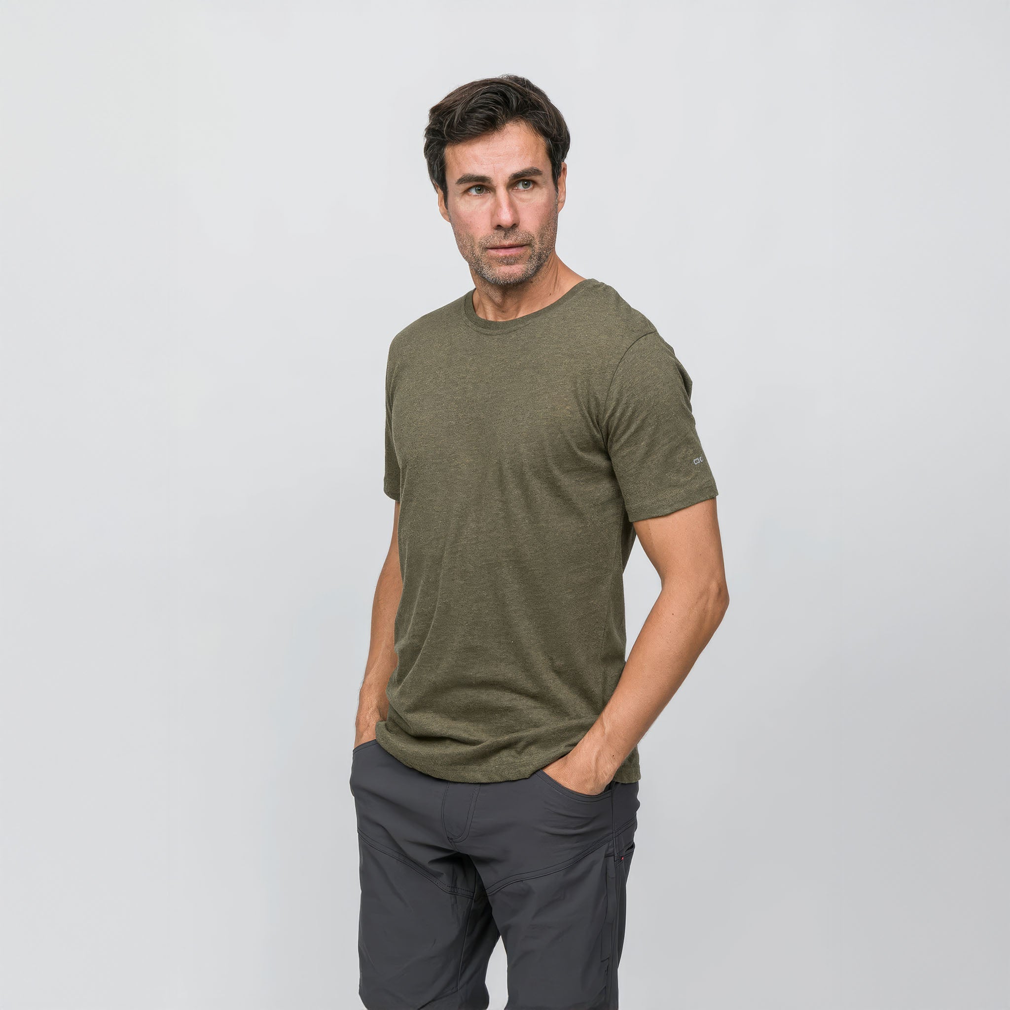 Soft Tees Basic T-Shirt %100 Pamuk | Haki Melanj