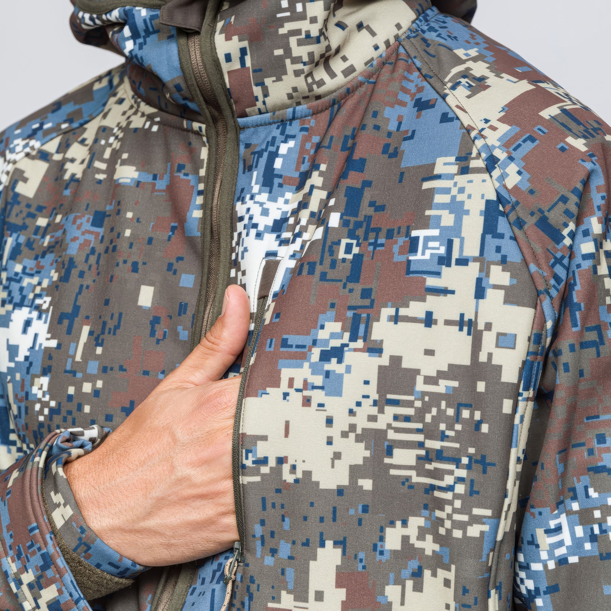 SoftShell Rüzgar ve Suya Dayanıklı Mont | Camo Mavi