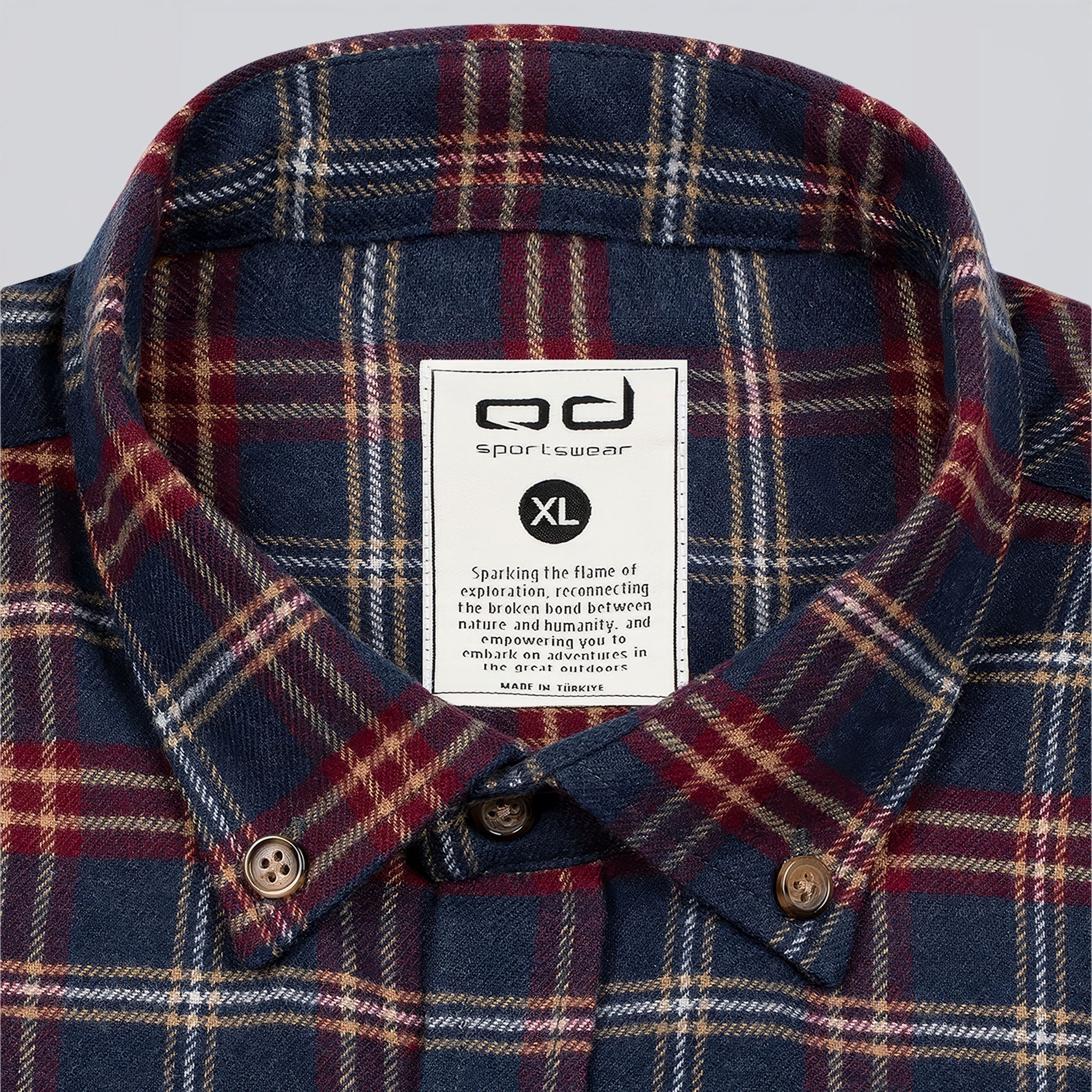 WNTR Flannel Oduncu Gömleği Yumuşak Tuşe | Lacivert Bordo Ekose
