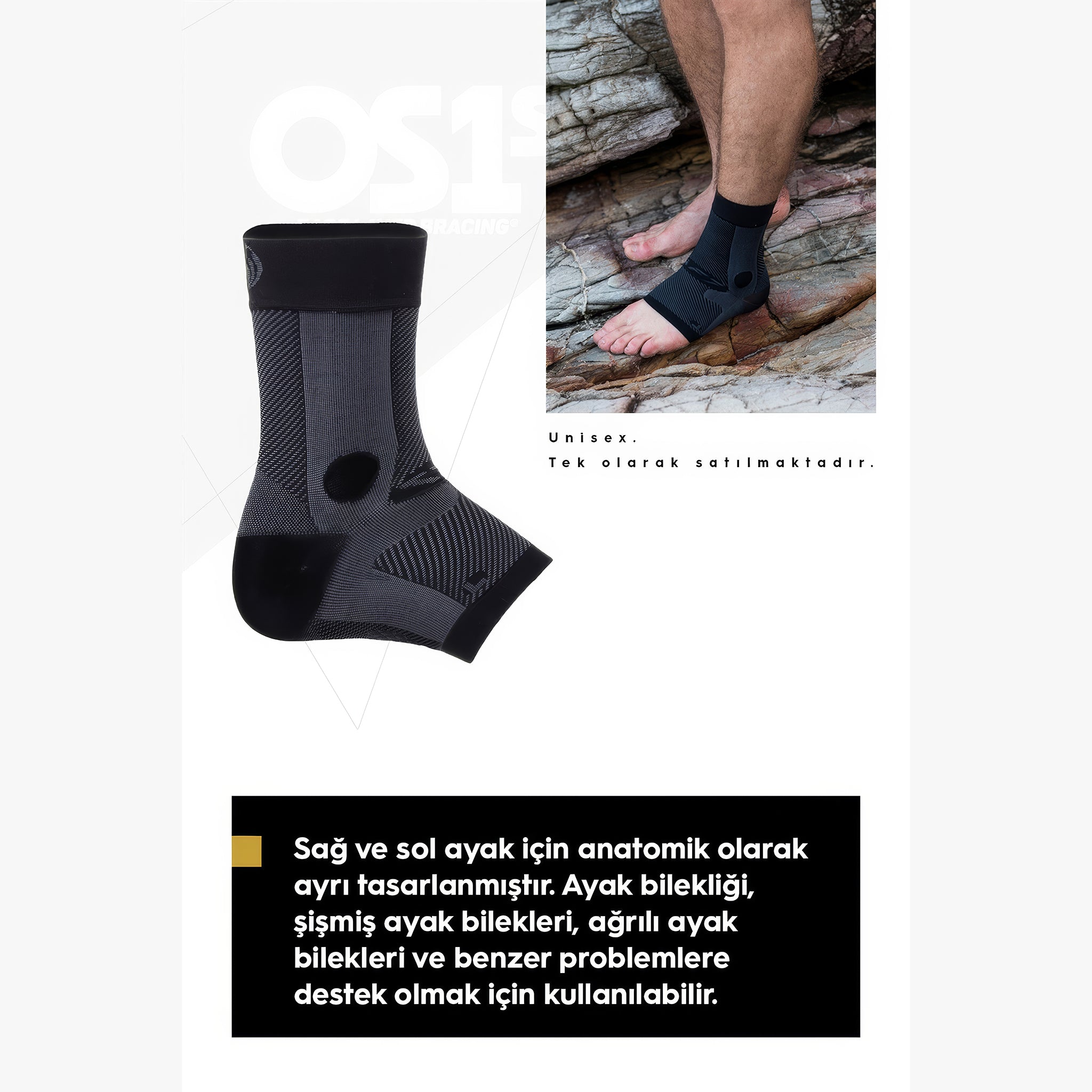 AF7 Ayak Bilek Desteği | Siyah