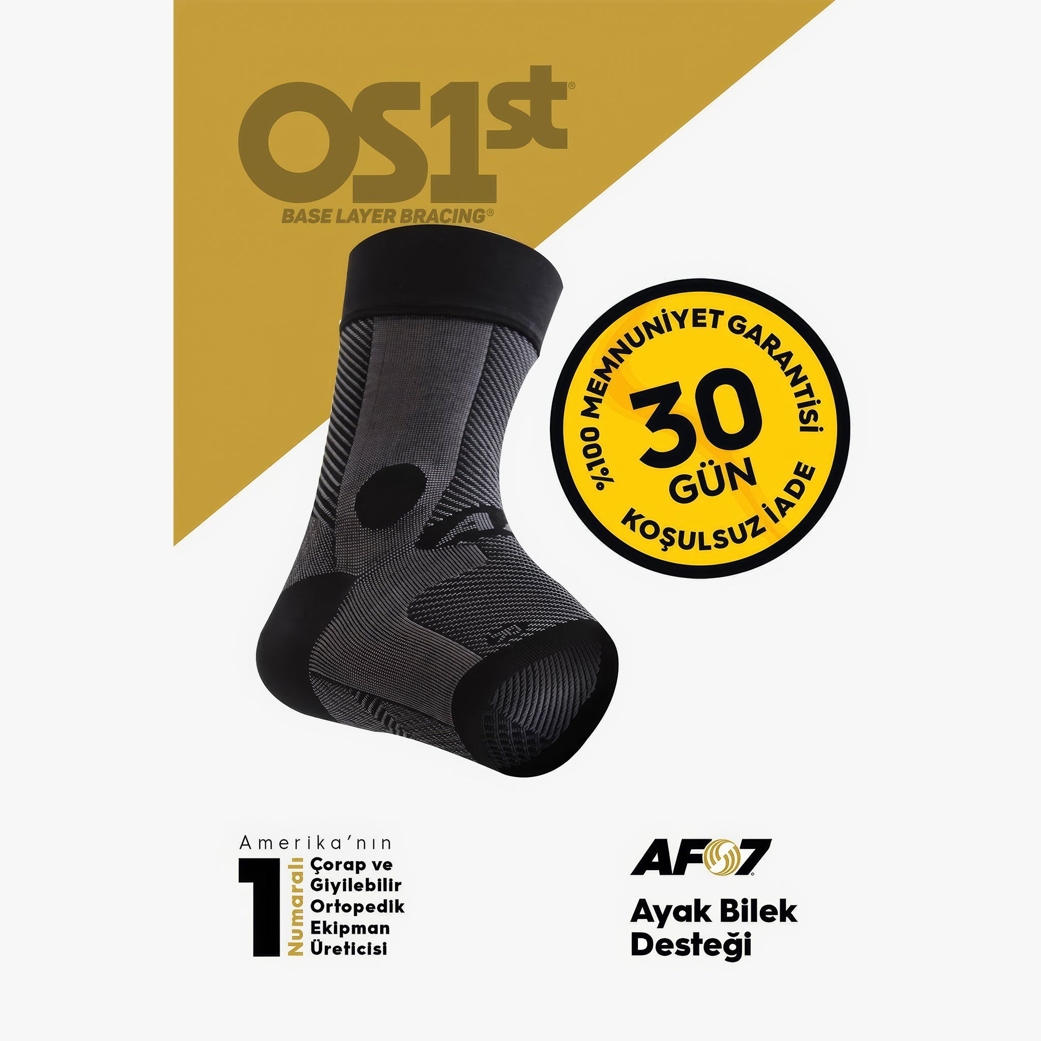 AF7 Ayak Bilek Desteği | Siyah