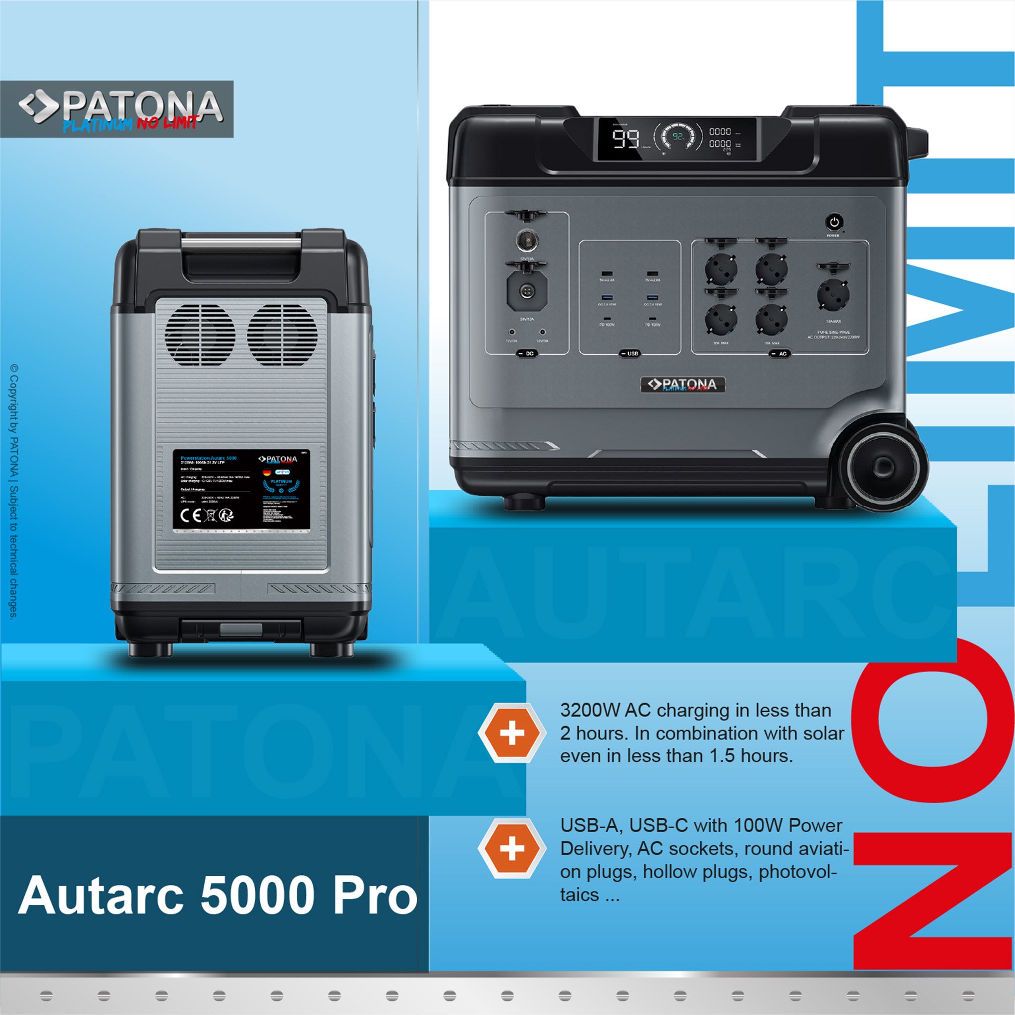 Platinum Powerstation Autarc 5000 Pro | 5120Wh LiFePO4 Taşınabilir Güç İstasyonu