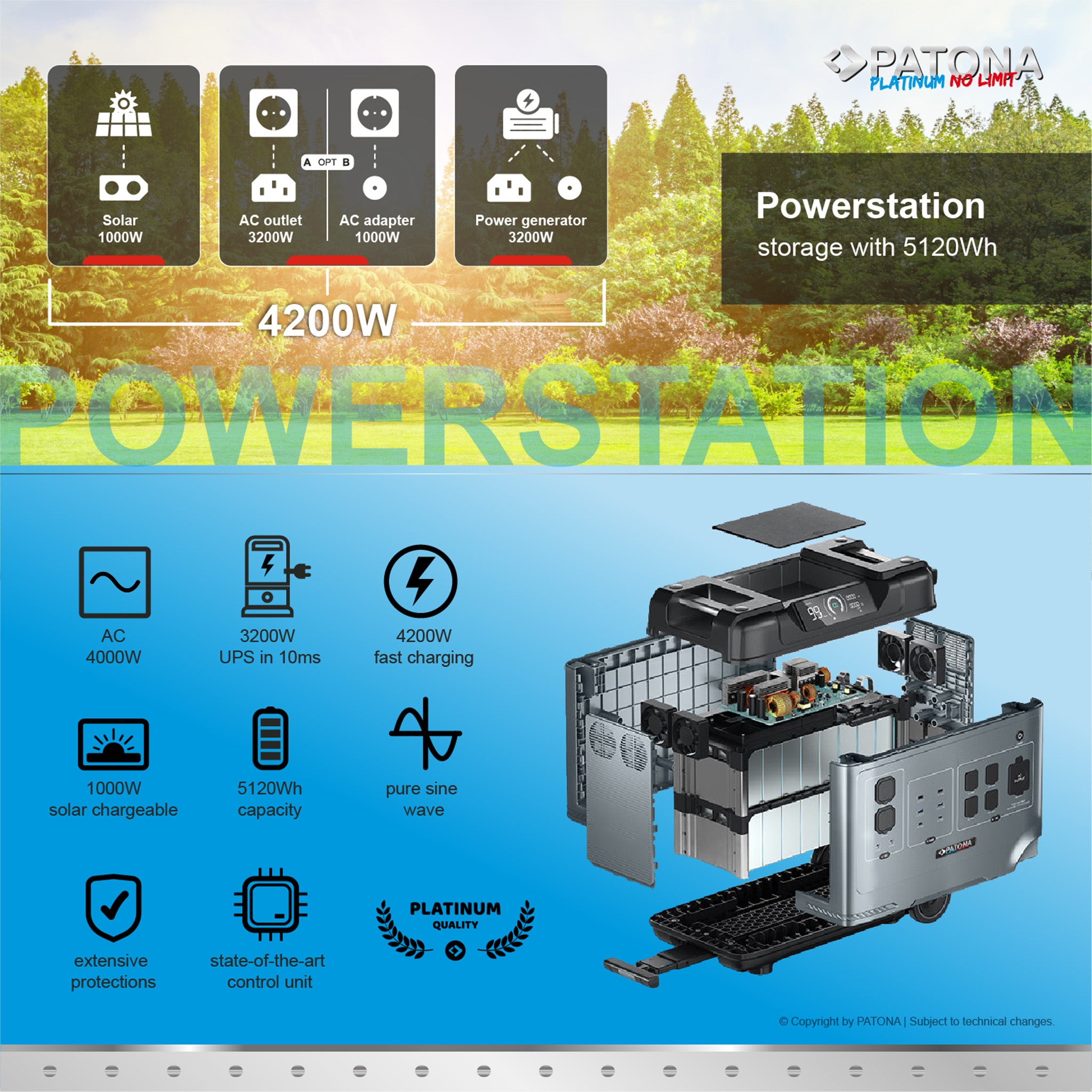 Platinum Powerstation Autarc 5000 Pro | 5120Wh LiFePO4 Taşınabilir Güç İstasyonu