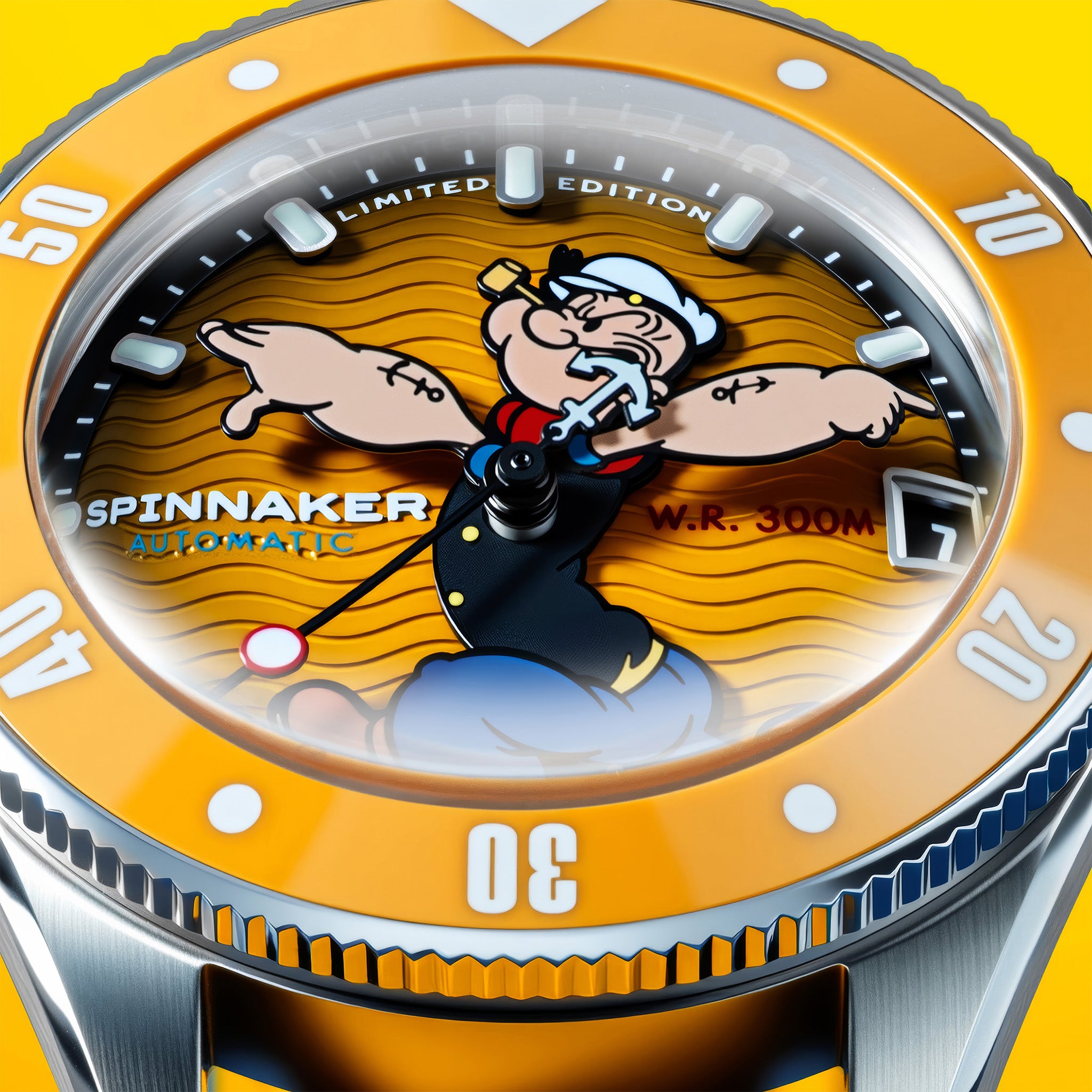 Challenger Automatic Popeye Anchor Arms Limited Edition | 42 mm | Corncob Yellow